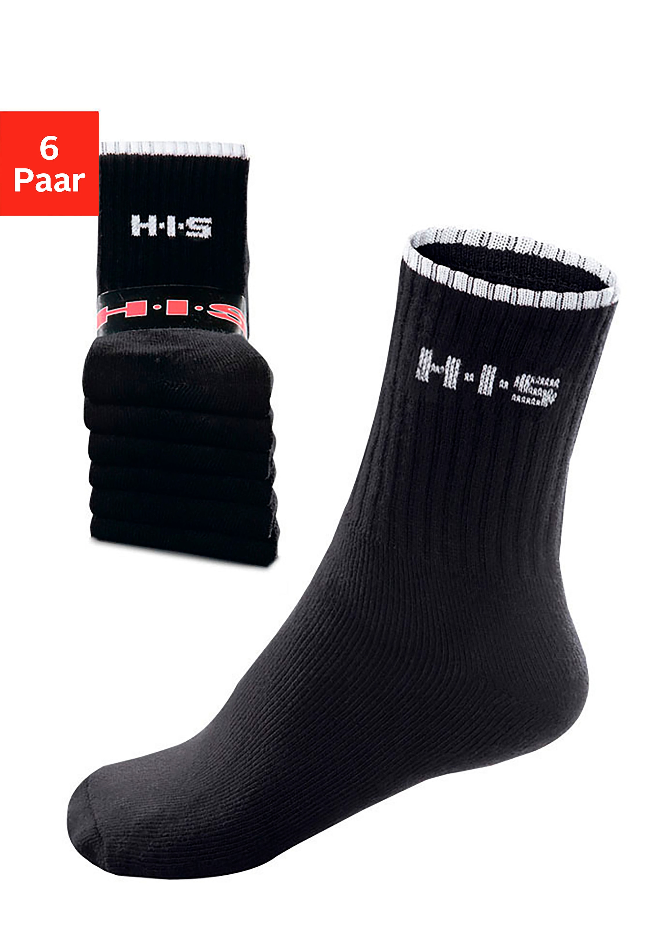 Sportsocken, (Packung, 6 Paar), mit Frottee & verstärkten Belastungszonen