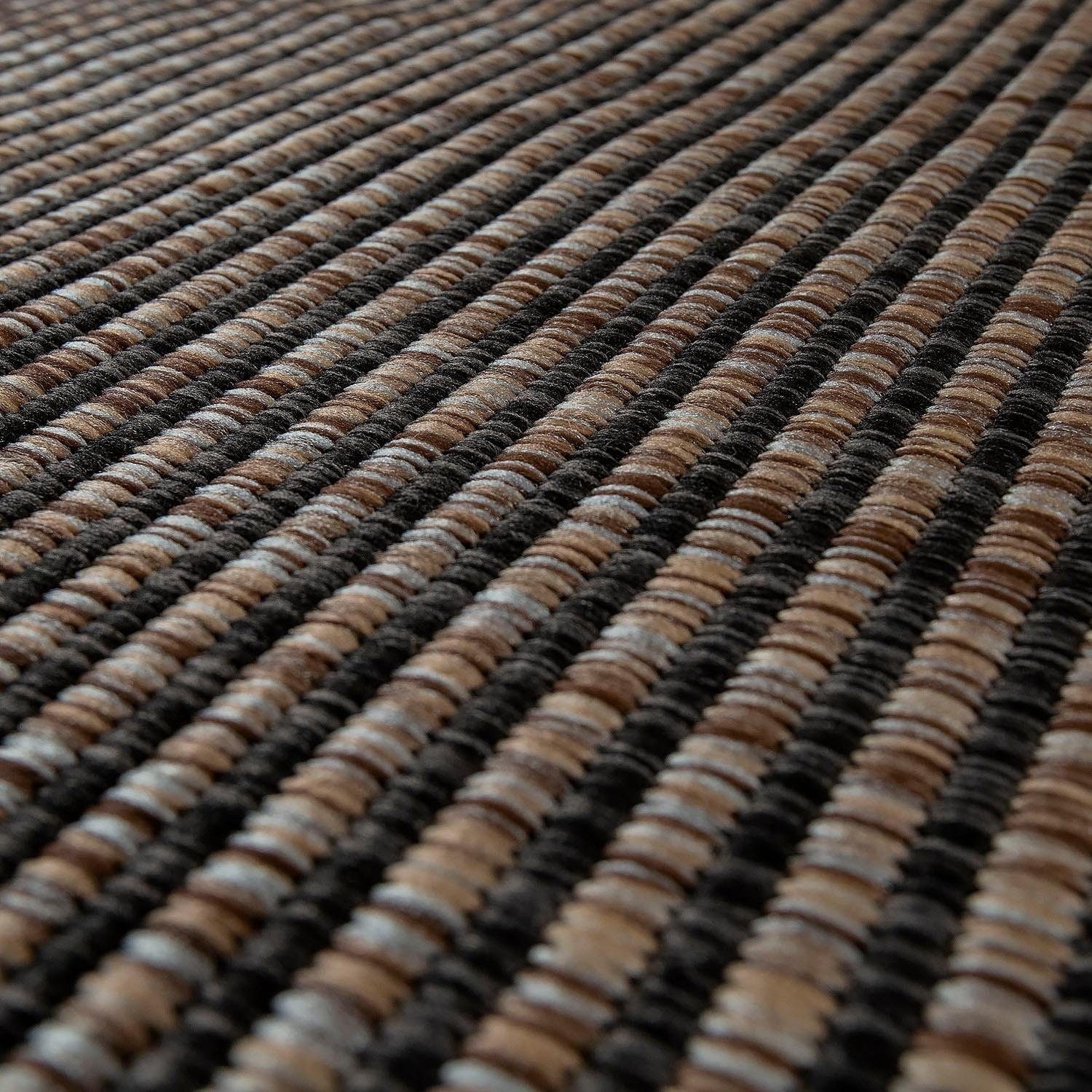 Paco Home Teppich »Illusion 325«, rechteckig, 5 mm Höhe, Flachgewebe, meliert, mit Bordüre, Outdoor geeignet, UV-beständig