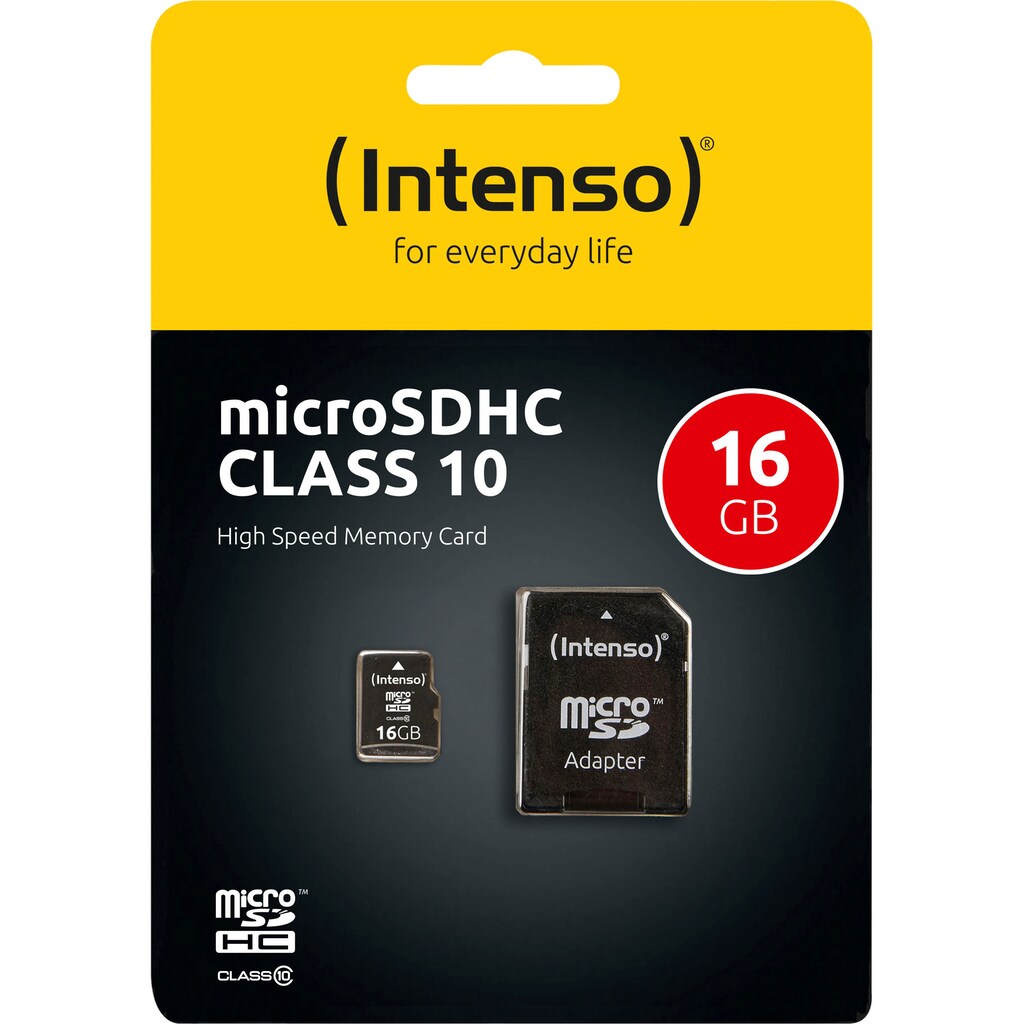 Intenso Speicherkarte »microSDHC Class 10 + SD-Adapter«, (20 MB/s Lesegeschwindigkeit)