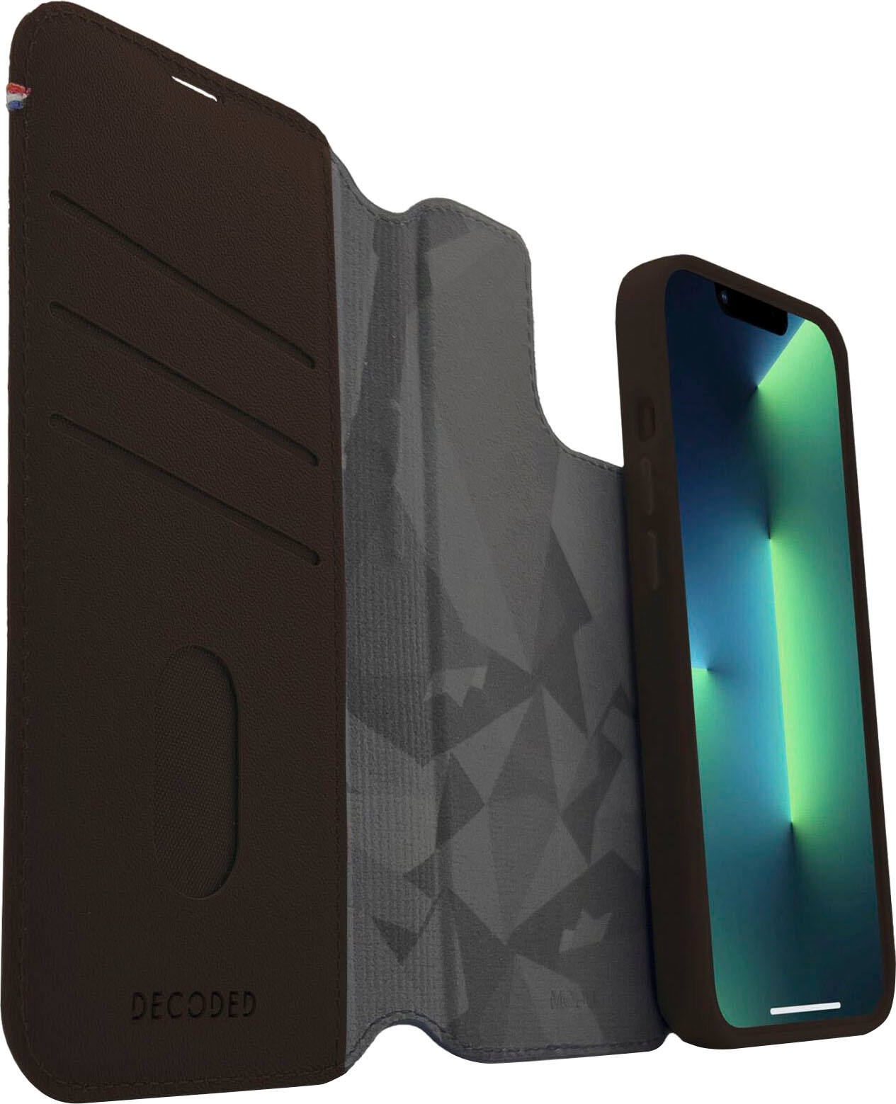 DECODED Smartphone-Hülle »Leather MagSafe Modu Wallet iP 14Plus«, iPhone 14 Plus