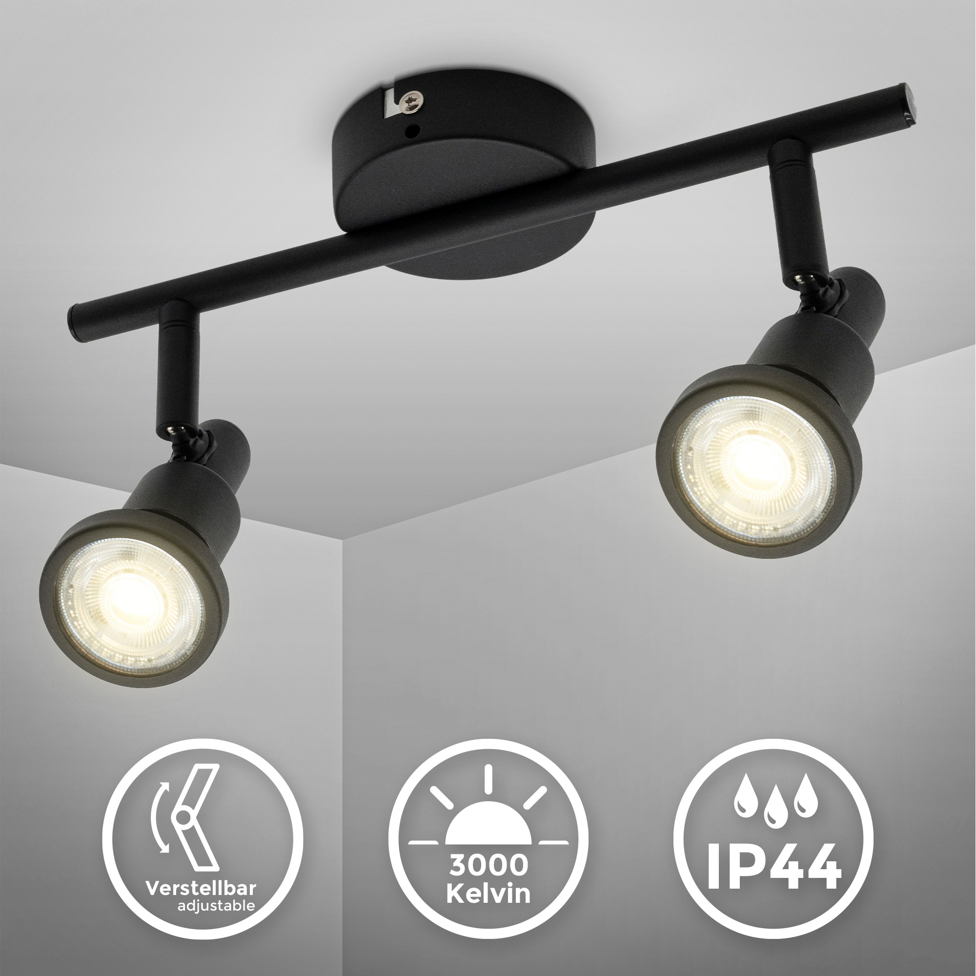 B.K.Licht LED Bad-Deckenspots, Schutzart IP44, inkl. LED Leuchtmittel 2 x G günstig online kaufen