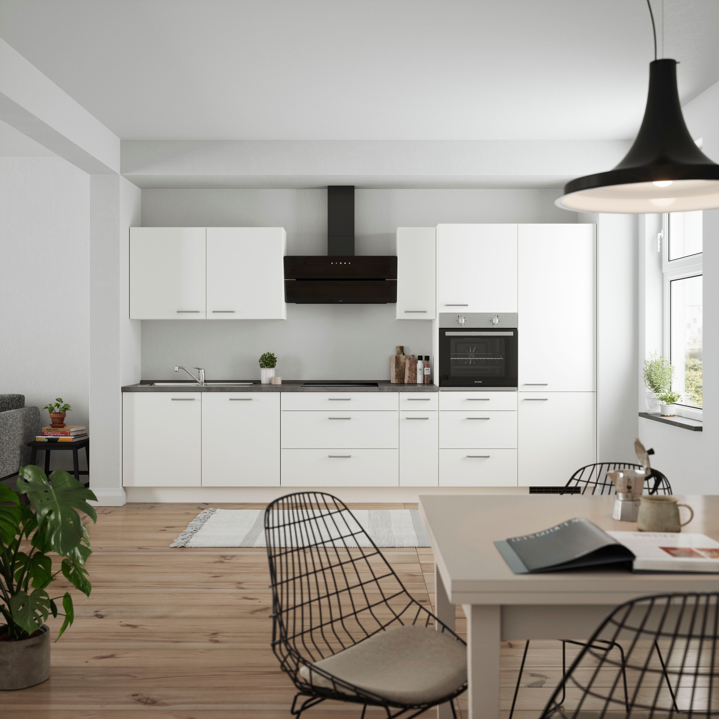 nobilia® Küchenzeile »"Touch II"«, vormontiert, Ausrichtung wählbar, Breite 360 cm, wahlw. mit E-Geräten