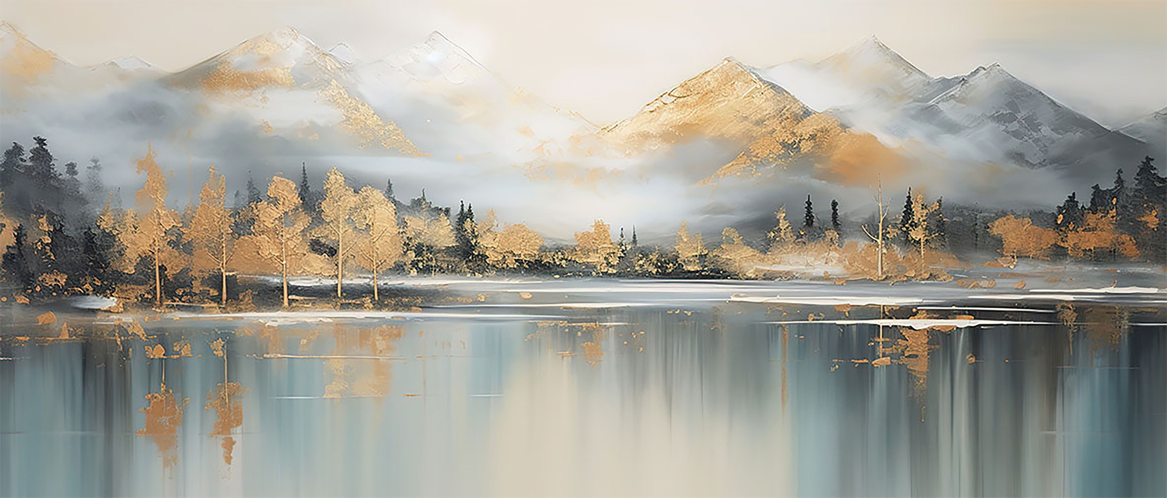 Bönninghoff Leinwandbild, Berge-Landschaft-See-Seebilder-Natur-Abstrakte-Ab günstig online kaufen