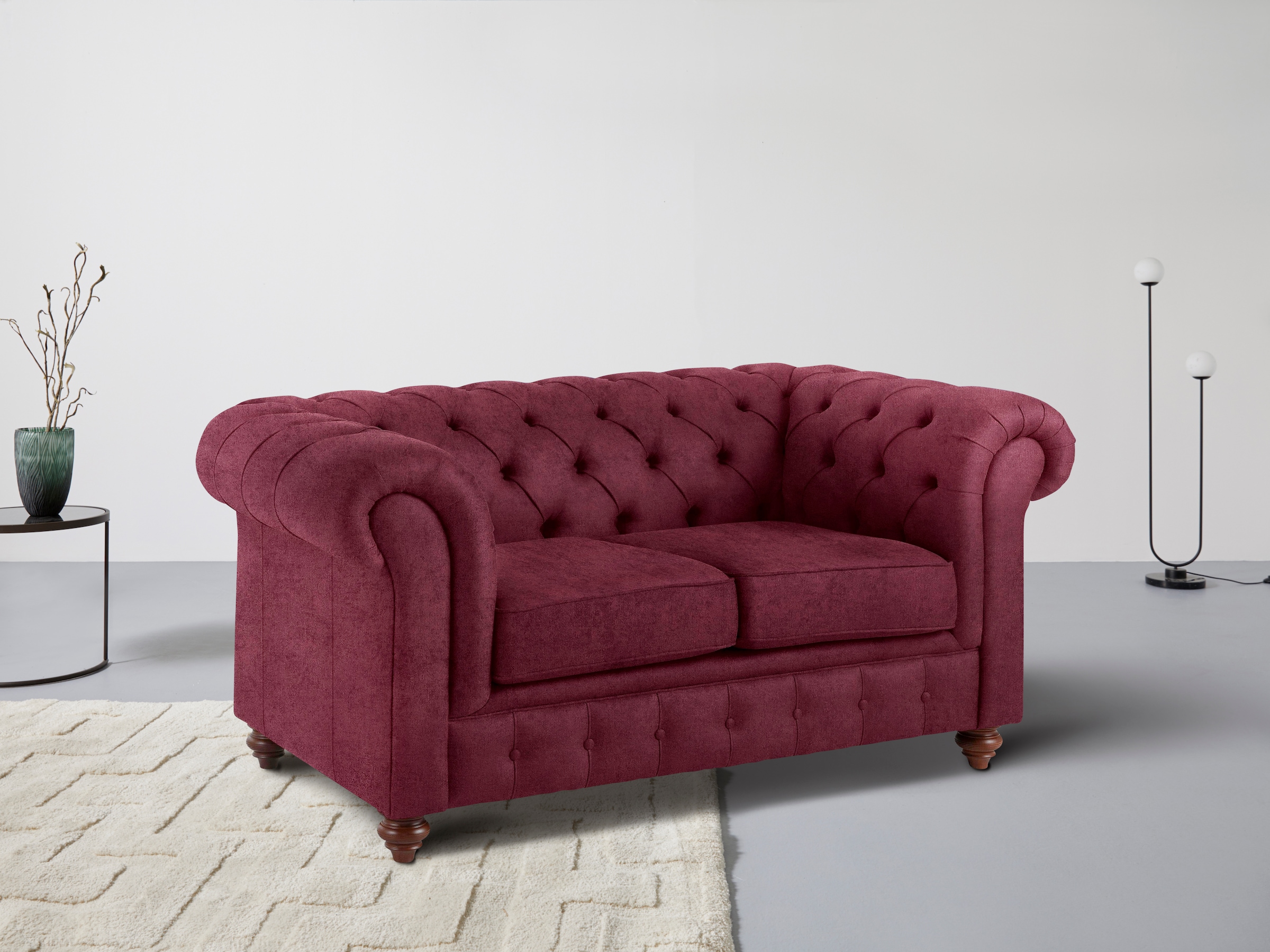 Home affaire Chesterfield-Sofa "Chesterfield 2-Sitzer B/T/H: 150/89/74 cm", günstig online kaufen