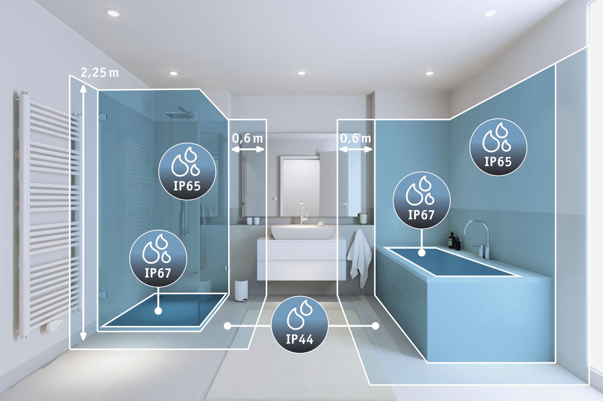 Paulmann LED Wandleuchte »Mirror Regula«, 5 flammig, Leuchtmittel E14 | ohne Leuchtmittel, E14