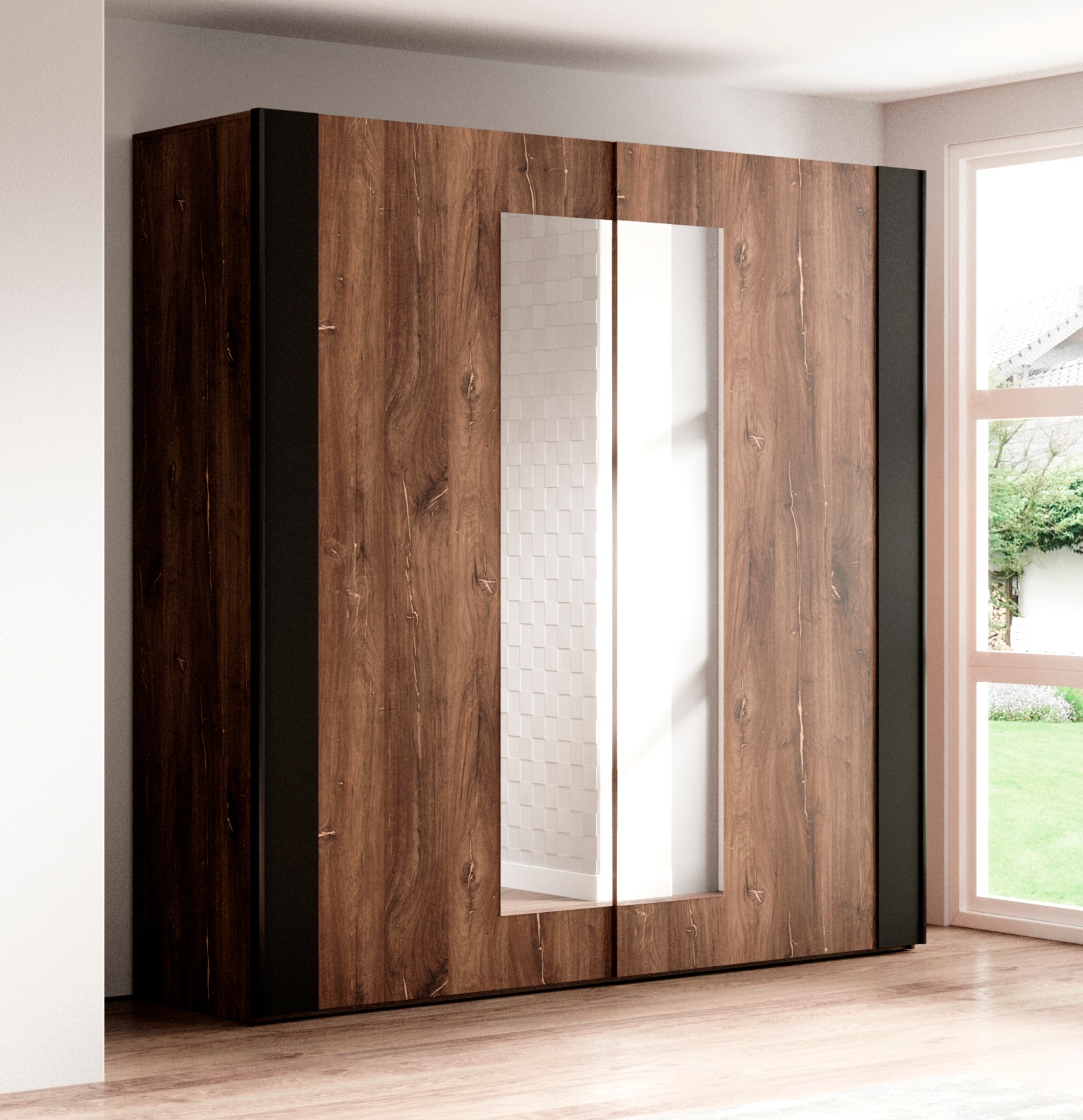 Home affaire Schwebetürenschrank »Sigma, Breite 200 cm, moderner Kleidersch günstig online kaufen