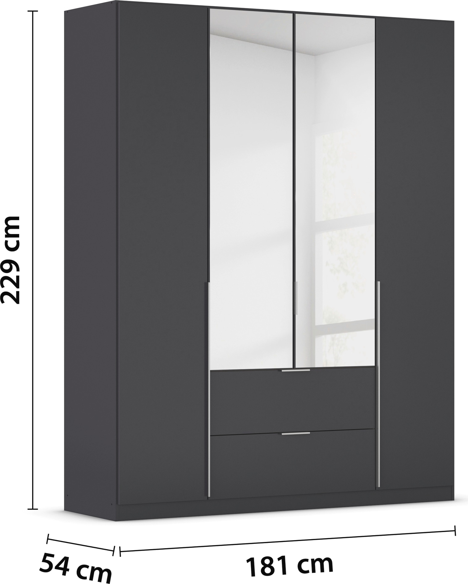 rauch Drehtürenschrank »Kleiderschrank Schrank Garderobe AGORDO mit Dekor- oder Hochglanzfront«, mit Außenschubkästen, in 6 Breiten und 2 Höhen MADE IN GERMANY
