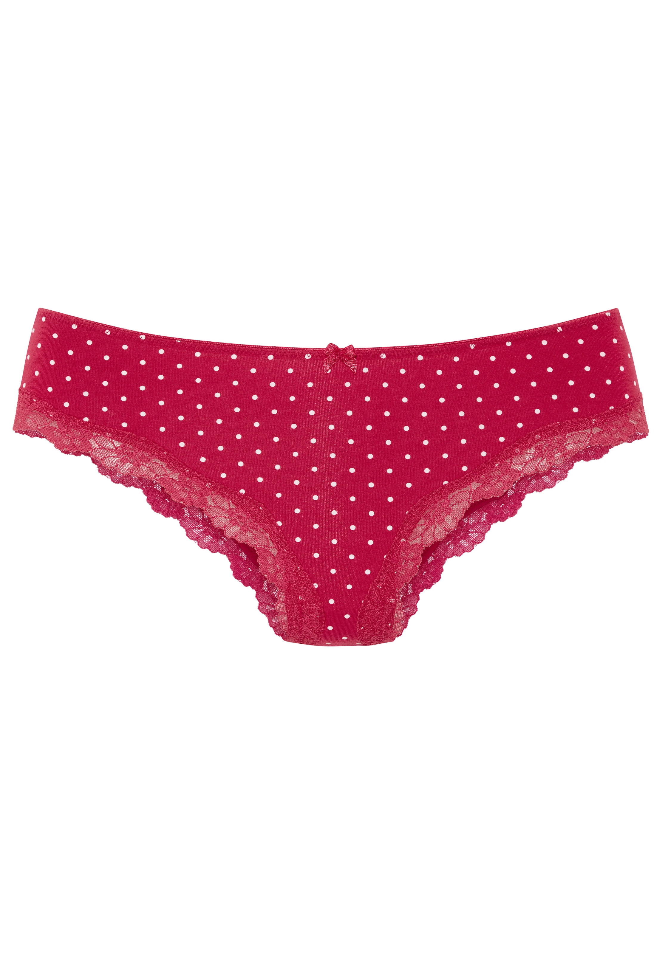 LASCANA Slip 3er-Pack,  aus elastischer Baumwolle mit zarter Spitze