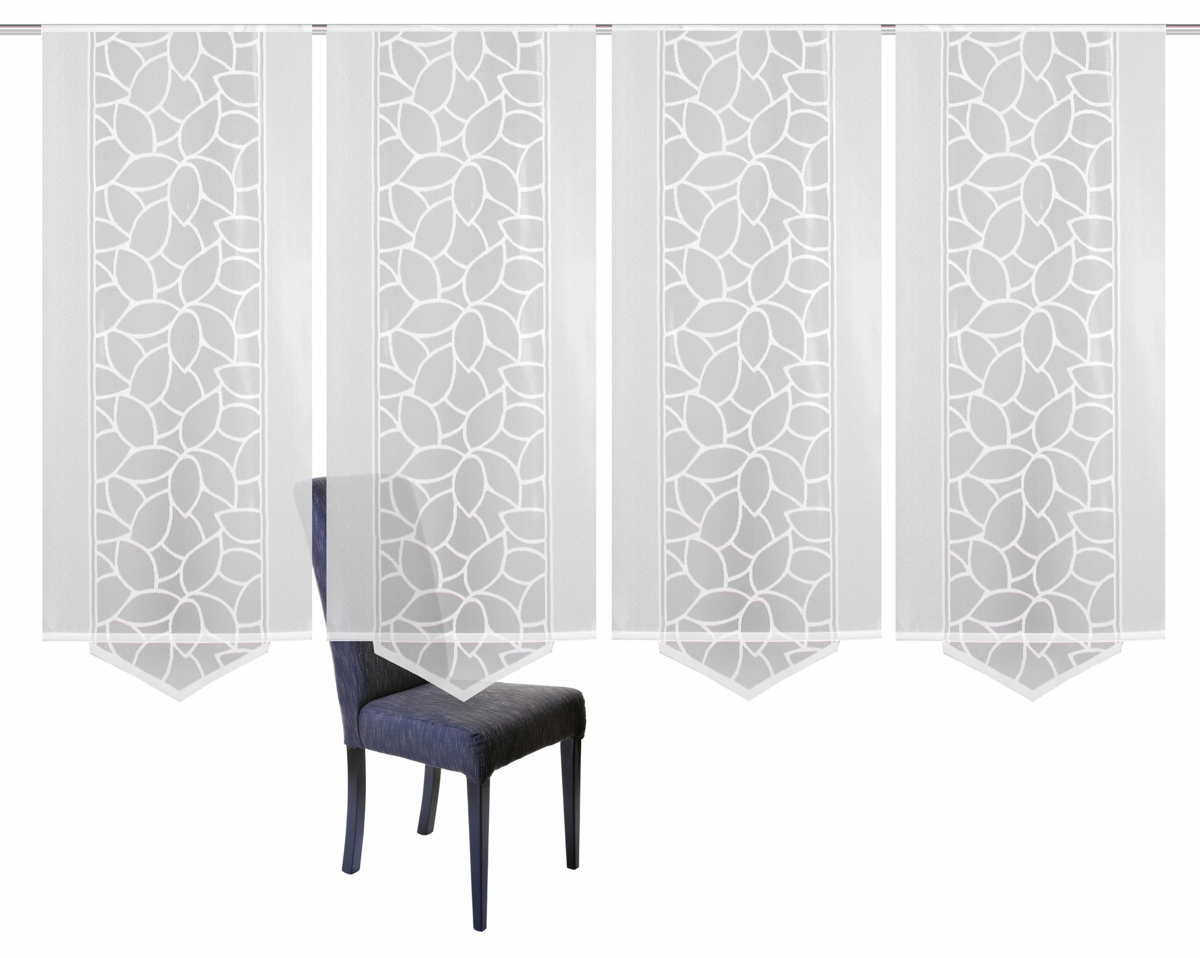 HOME WOHNIDEEN Schiebegardine »JENNA« Klettband 4 Stk. tlg. Schiebevorhang günstig online kaufen