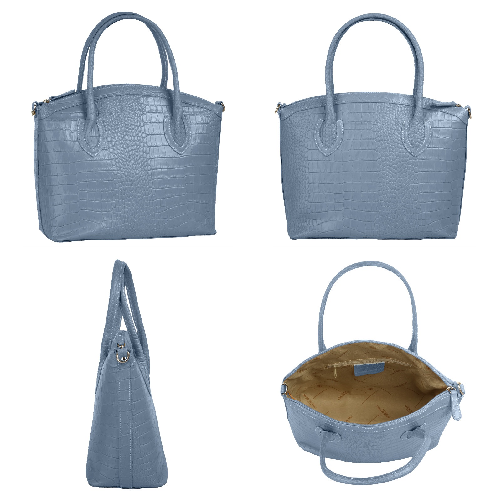 Cluty Henkeltasche, echt Leder, Made in Italy