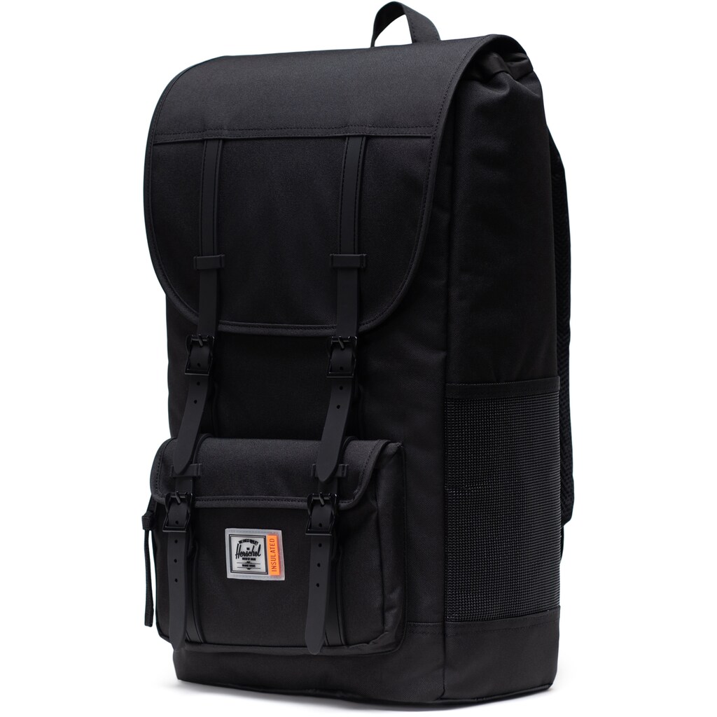 Herschel Freizeitrucksack »Insulated, Little America Pro, Black«, zum Teil aus recyceltem Material