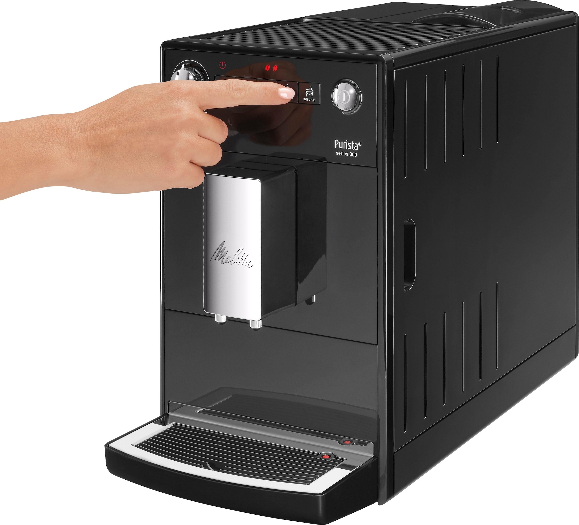Melitta Kaffeevollautomat »Purista® F230-101, silber/schwarz«, Lieblingskaffee-Funktion, kompakt & extra leise