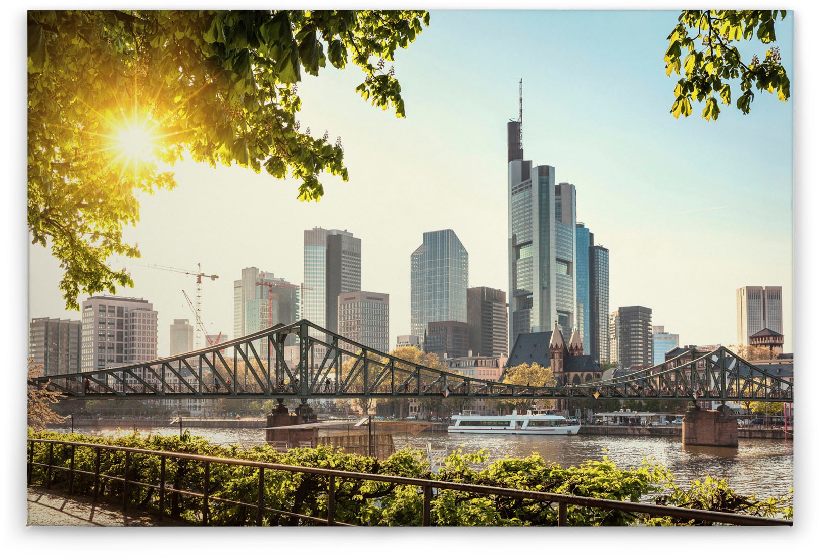 Bricoflor Wandbild Mit Skyline Von Frankfurt Stadt Leinwandbild Ideal Für K günstig online kaufen