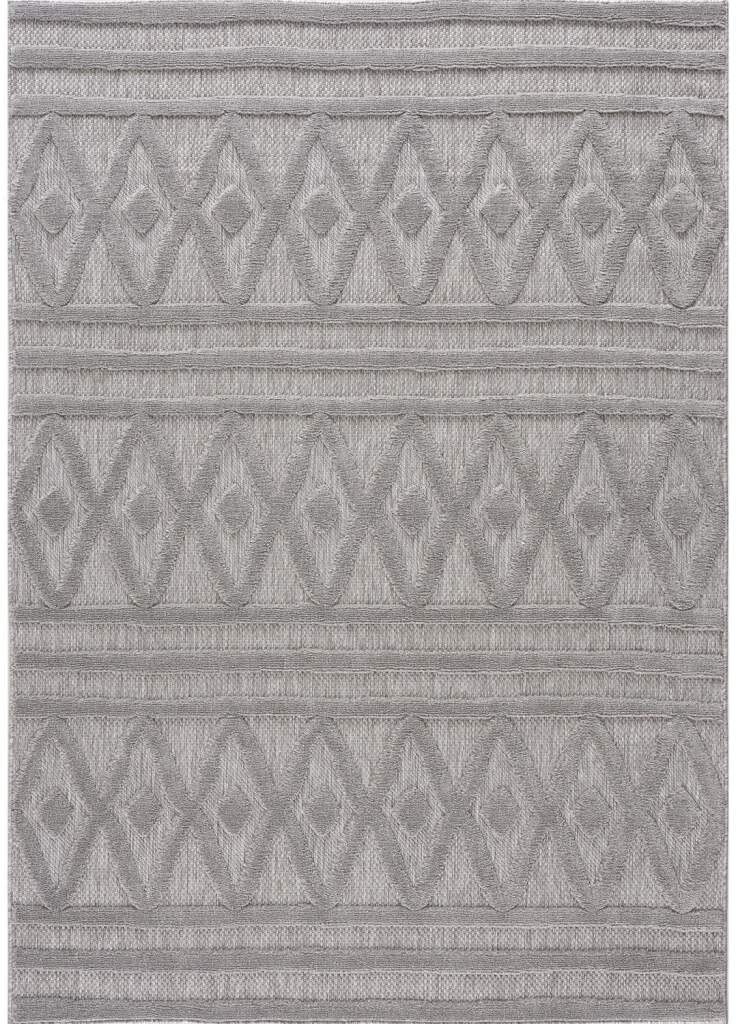 Carpet City Teppich »In-& Outdoorteppich Santorini 58538, 3D-Effekt, Raute-Optik«, rechteckig, 5 mm Höhe, Wetterfest & UV-beständig für Terrasse, Balkon, Küche, Flur