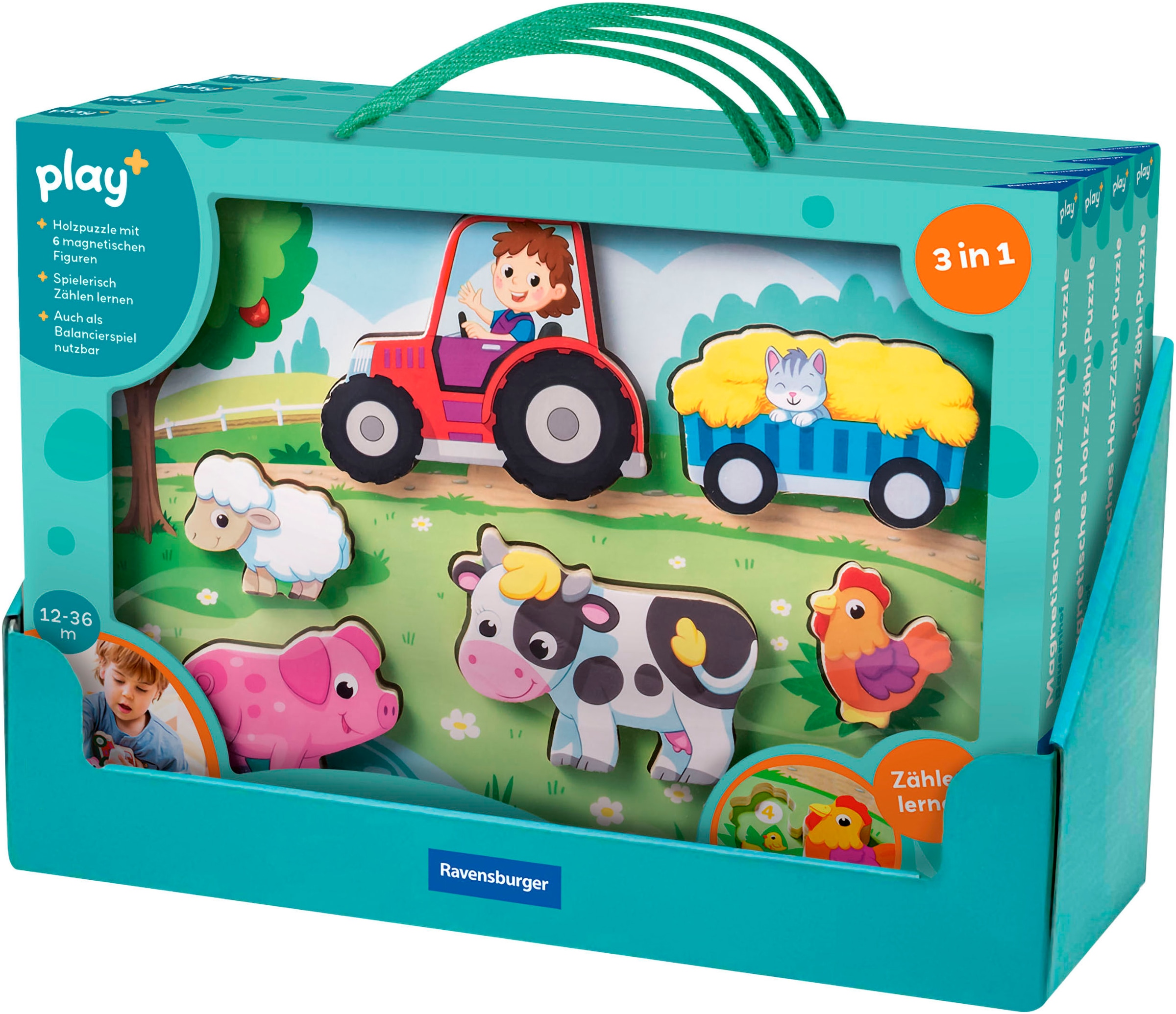 Ravensburger Puzzle »Play+ Magnetisches Holz-Zähl-Puzzl Bauernhof«