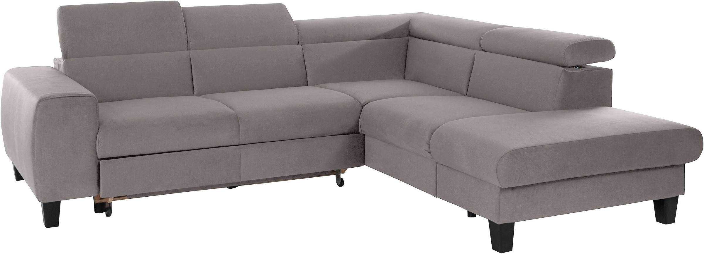 COTTA Polstergarnitur »Morven L-Form«, (Set), Set bestehend aus: Ecksofa mit Kopfteilverstellung & Hocker