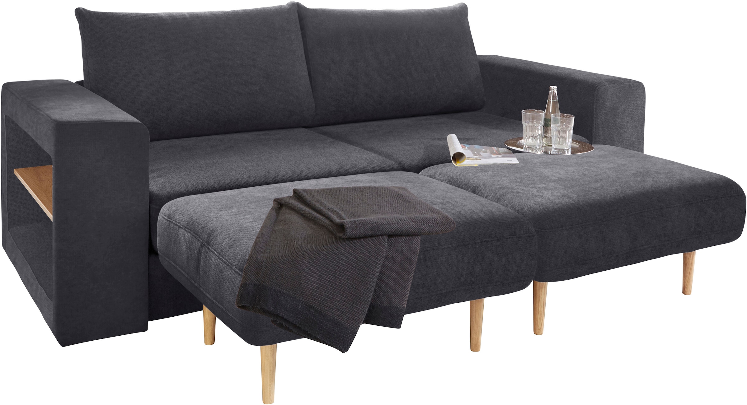 LOOKS by Wolfgang Joop 3,5-Sitzer »Looksvb«, Verwandlungssofa: aus Sofa wird Sofa mit 2 Hockern, mit Regalfunktion