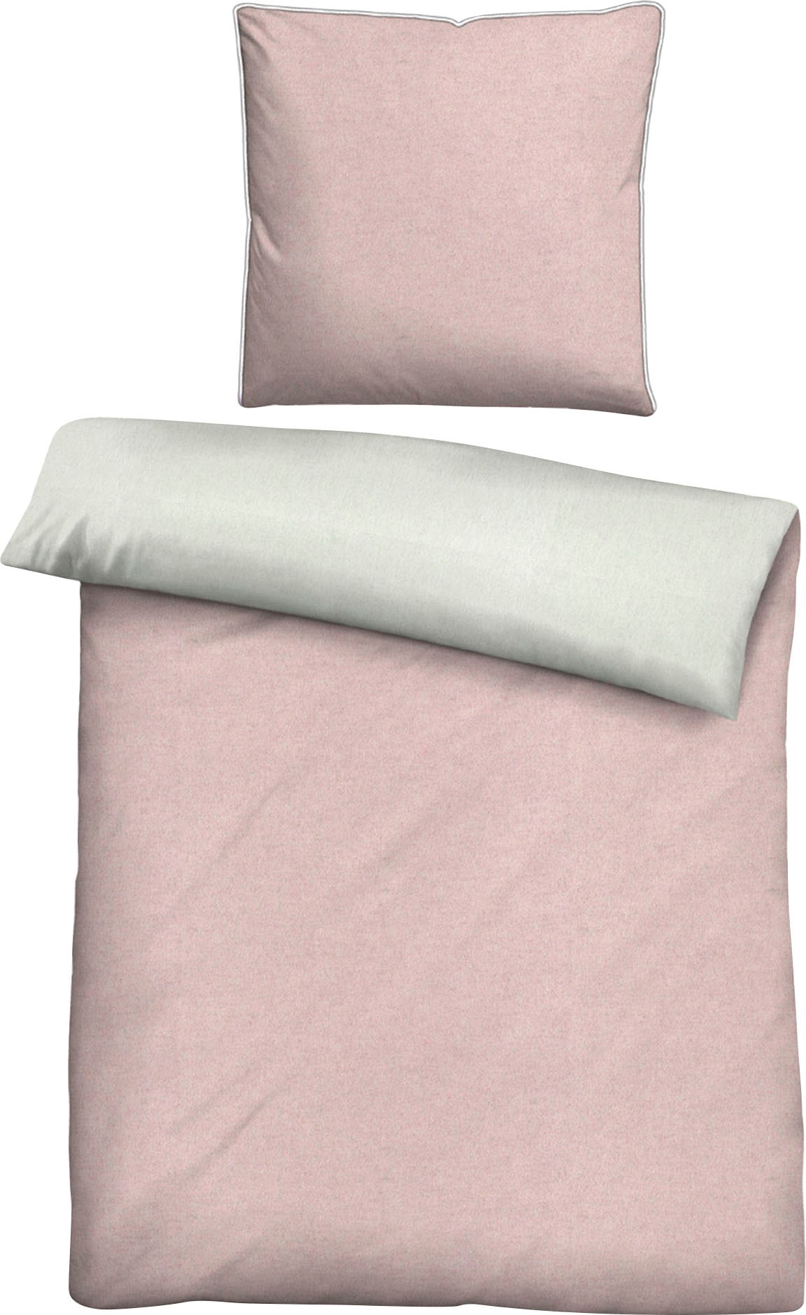 Biberna Wendebettwäsche »Hermal«, aus weicher, wohlig warmer Flanell (Biber) Qualität in Melange Optik, aus 100% Baumwolle, STANDARD 100 by OEKO-TEX® zertifiziert, Made in Germany