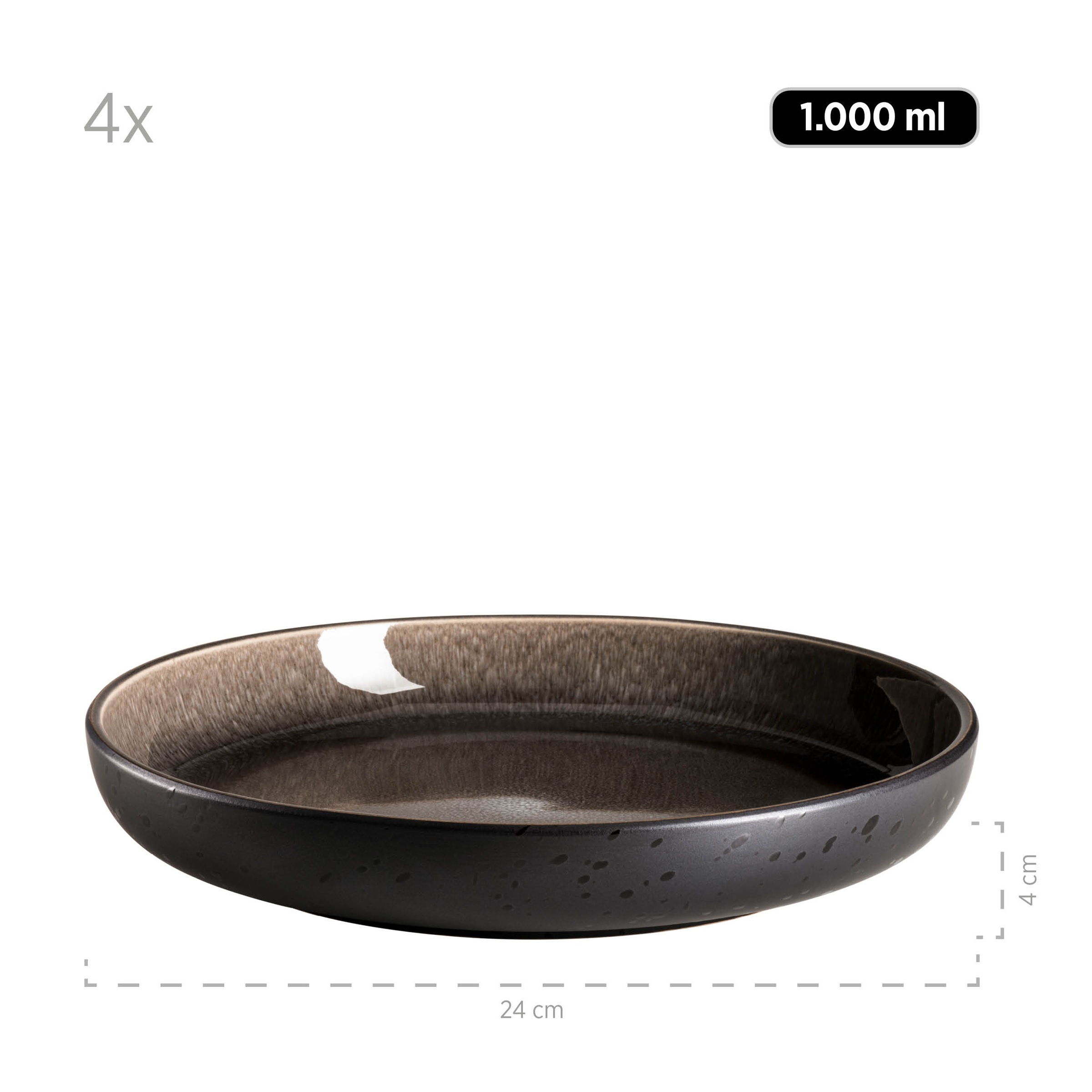 MÄSER Suppenteller »NIARA, Suppenteller-Set, Steinzeug«