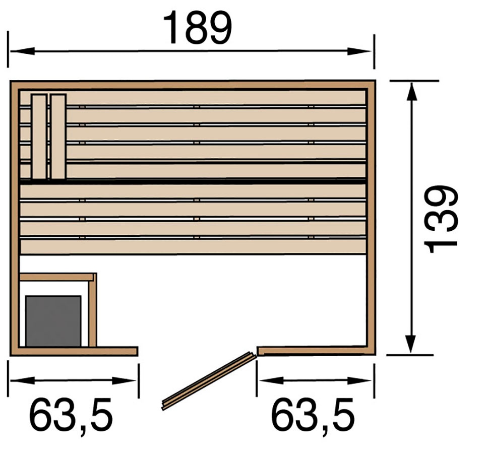 weka Sauna »Valida« Set,  4,5 kW Bio-Ofen mit digitaler Steuerung