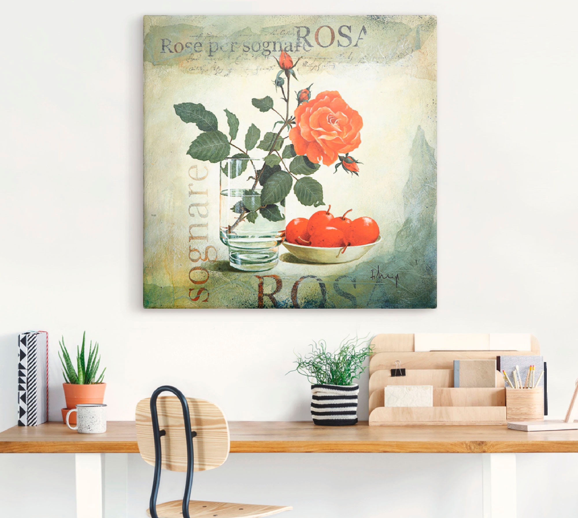 Artland Leinwandbild »Traumrose«, Blumen, (1 St.), auf Keilrahmen gespannt