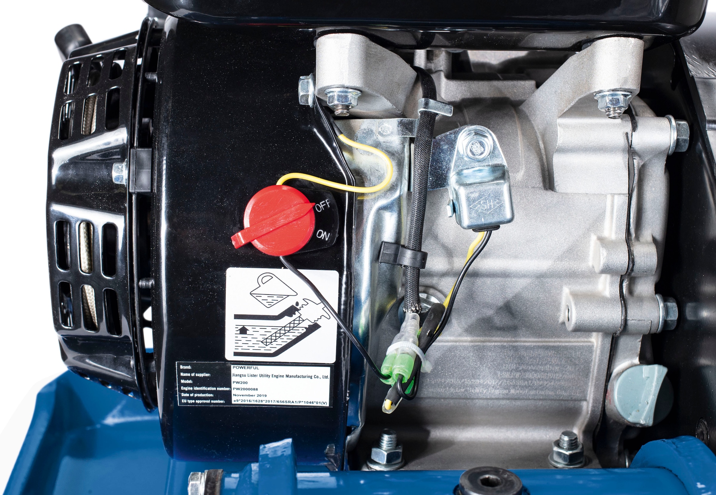 Scheppach Rüttelplatte »HP1400s«, 13000 N, 2,0 PS, 4-Takt-Benzinmotor,inkl. Fahrvorrichtung & Gummimatte