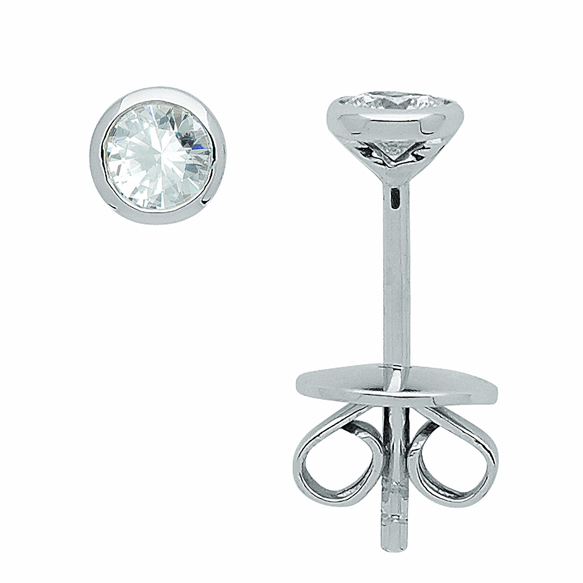 Adelia´s Paar Ohrhänger »585 Weißgold Ohrringe Ohrstecker Ø 4,1 mm«, mit Diamant /... kaufen