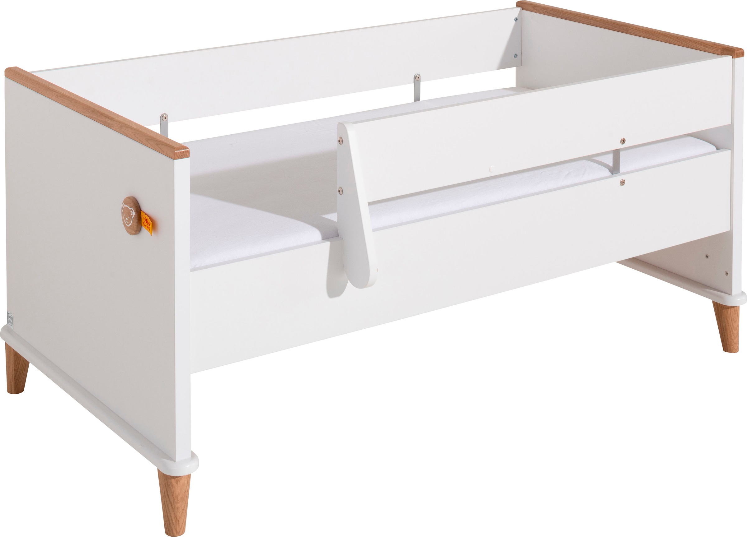 Kinderbett „Sicherheits-Set 70 x 140 cm Lotte & Fynn“, (2 Bettseiten, 1 Schutzseite und Absturzsicherung (links/rechts), kreideweiß