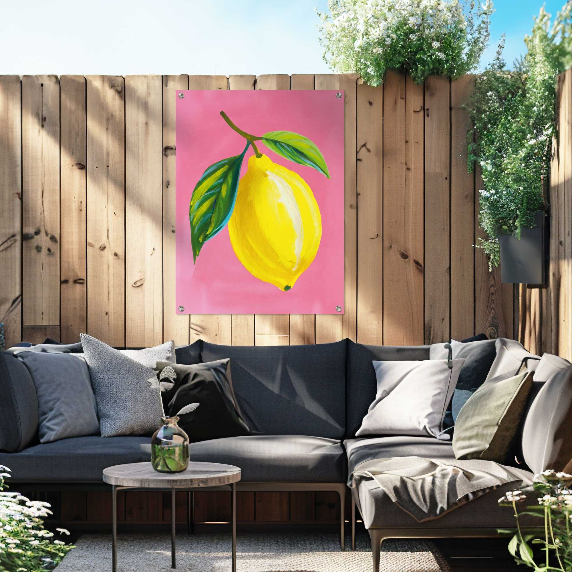 Reinders! Poster »Lemon on Pink«, Garten - Zitrone - Gelb - Leinwand - Essen und Trinken - 60x80 cm