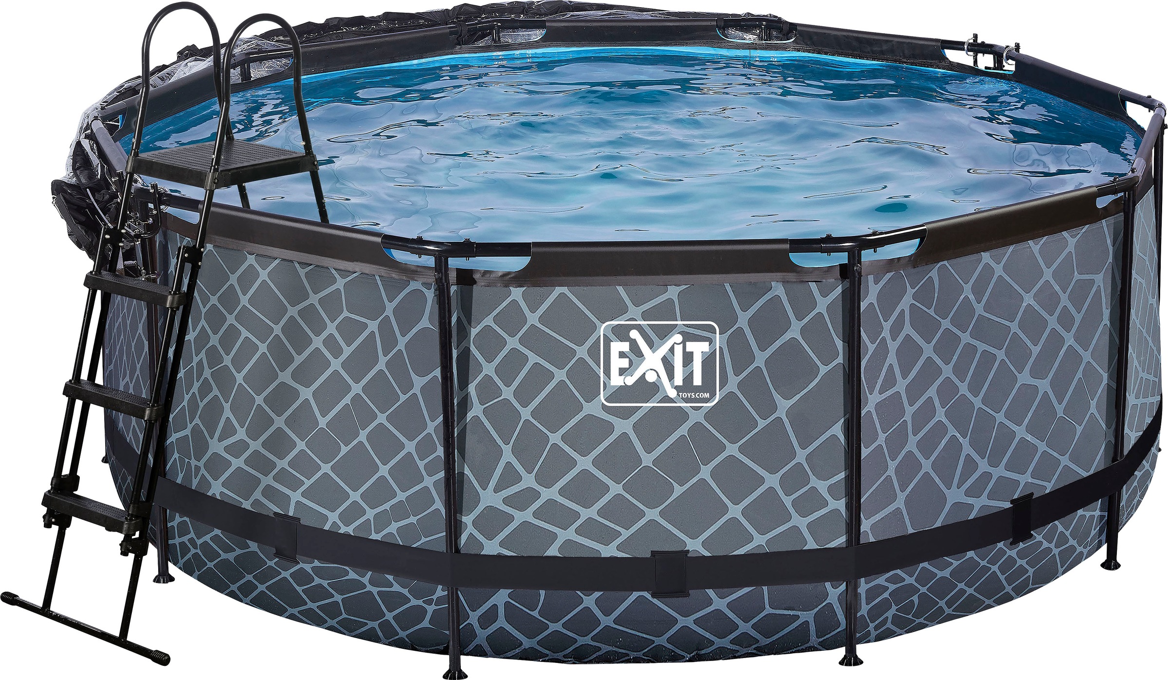 EXIT Framepool »inkl. multifunktionaler Abdeckung und Wärmepumpe«, (Set, 5 tlg.), ØxH: 360x122 cm, mit Sandfilteranlage, Wärmepumpe, Sicherheitsleiter