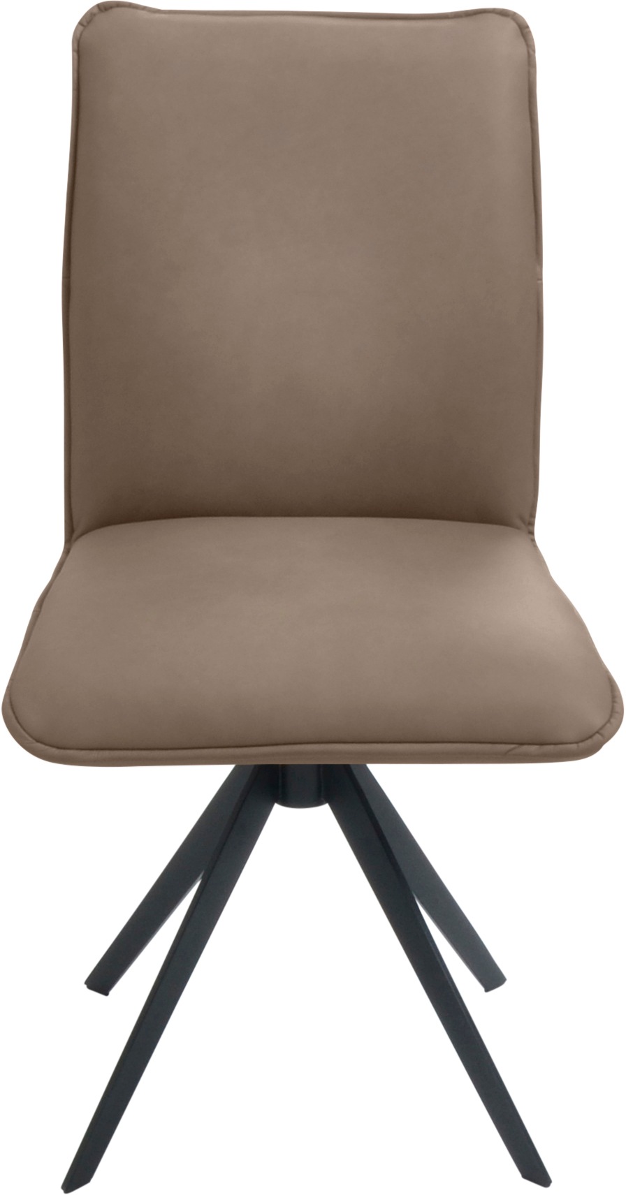 K+W Komfort & Wohnen Drehstuhl, Leder, Blitzdrehkreuz und Rückholfunktion, dekorativer 12mm Biese