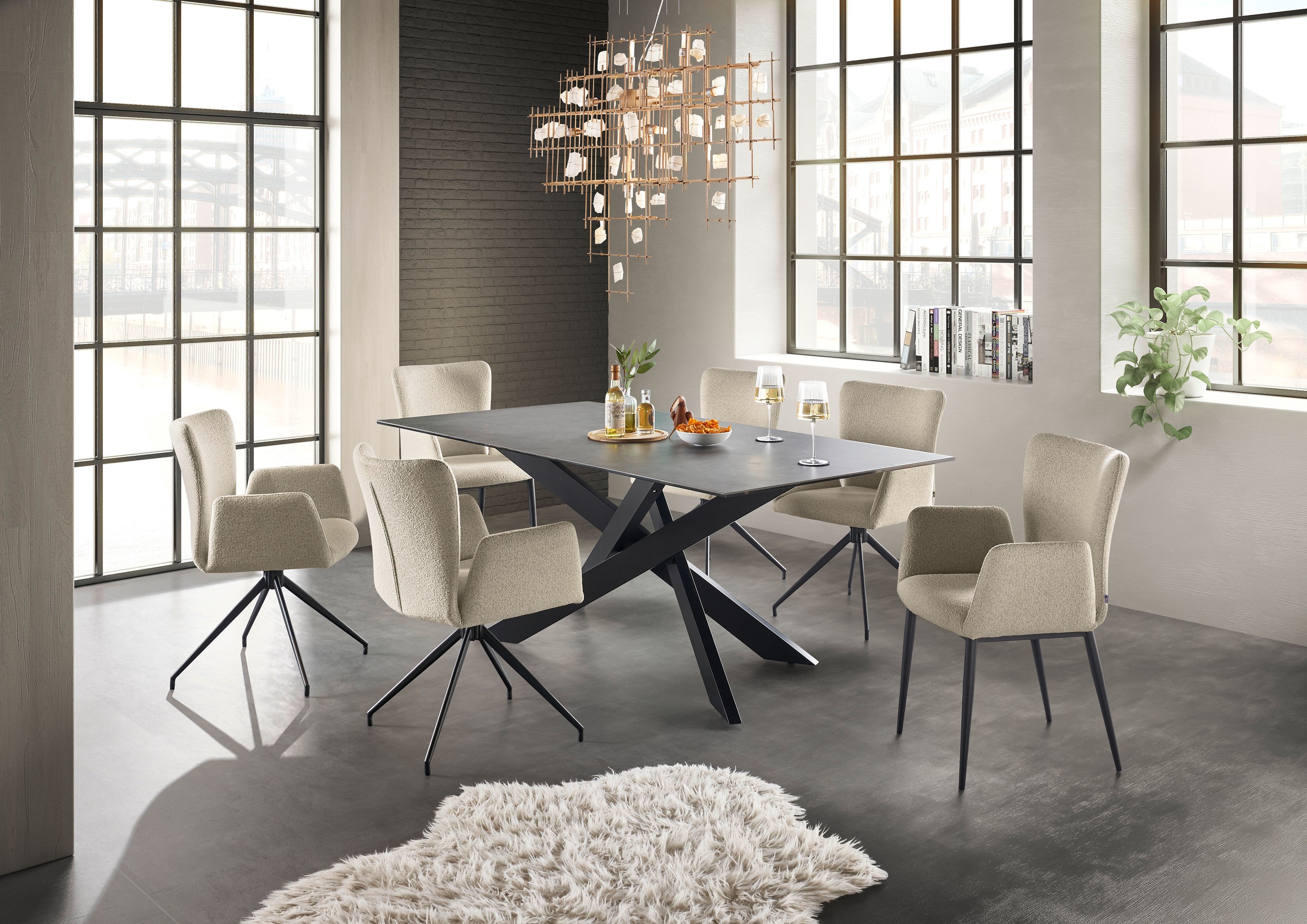 set one by Musterring Esszimmerstuhl »El Paso« () 2 Stk.Stativgestell drehb günstig online kaufen