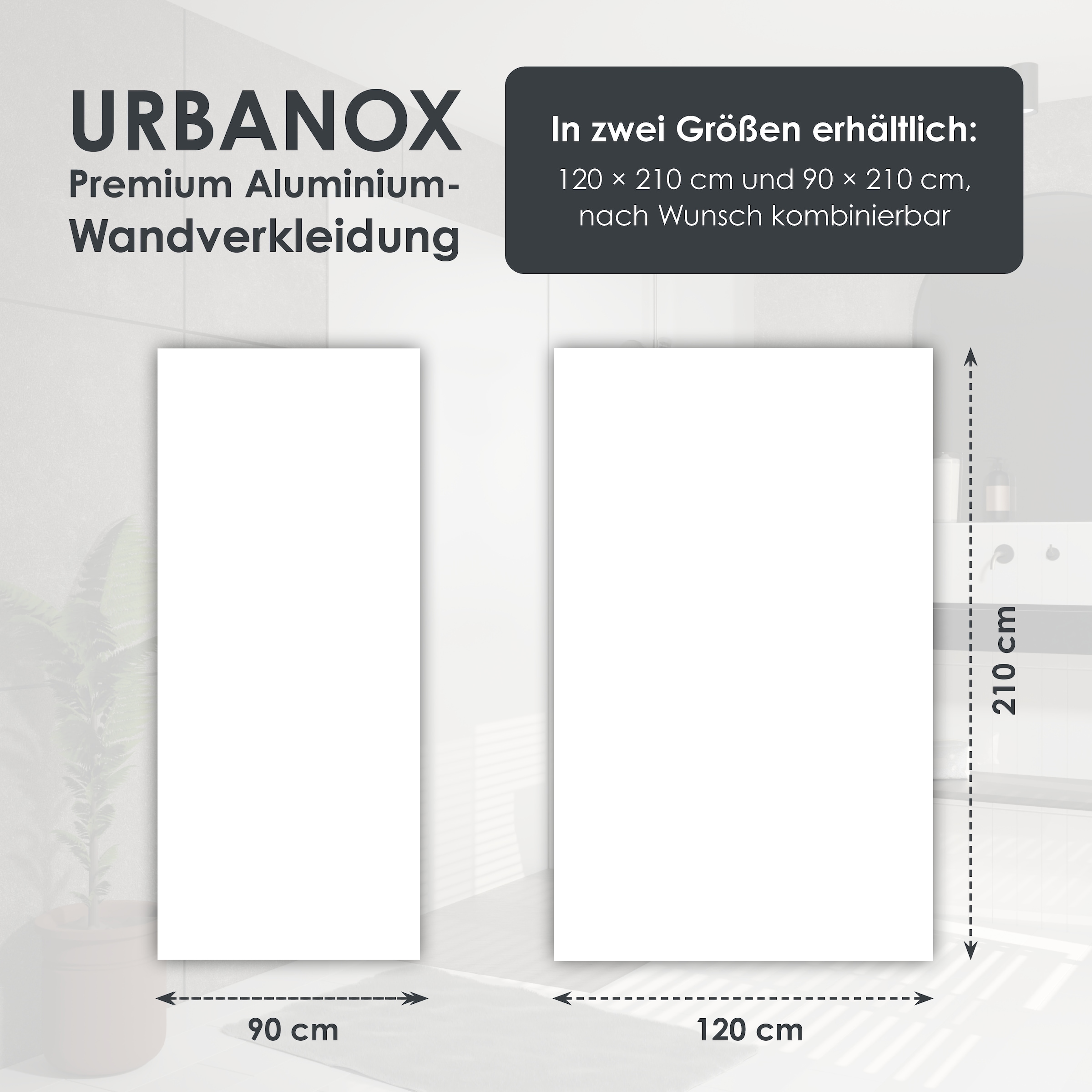 Marwell Duschrückwand »Urbanox« Set bestehend aus: 1 Paneel 90 x 210 cm, 1 Paneel 120 x 210 cm