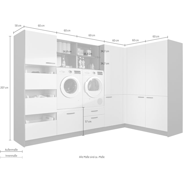 Express Küchen Schrank-Set »Arta«, (12 St.), vormontiert, mit  Soft-Close-Funktion, Stellbreite 310x190cm auf Rechnung kaufen