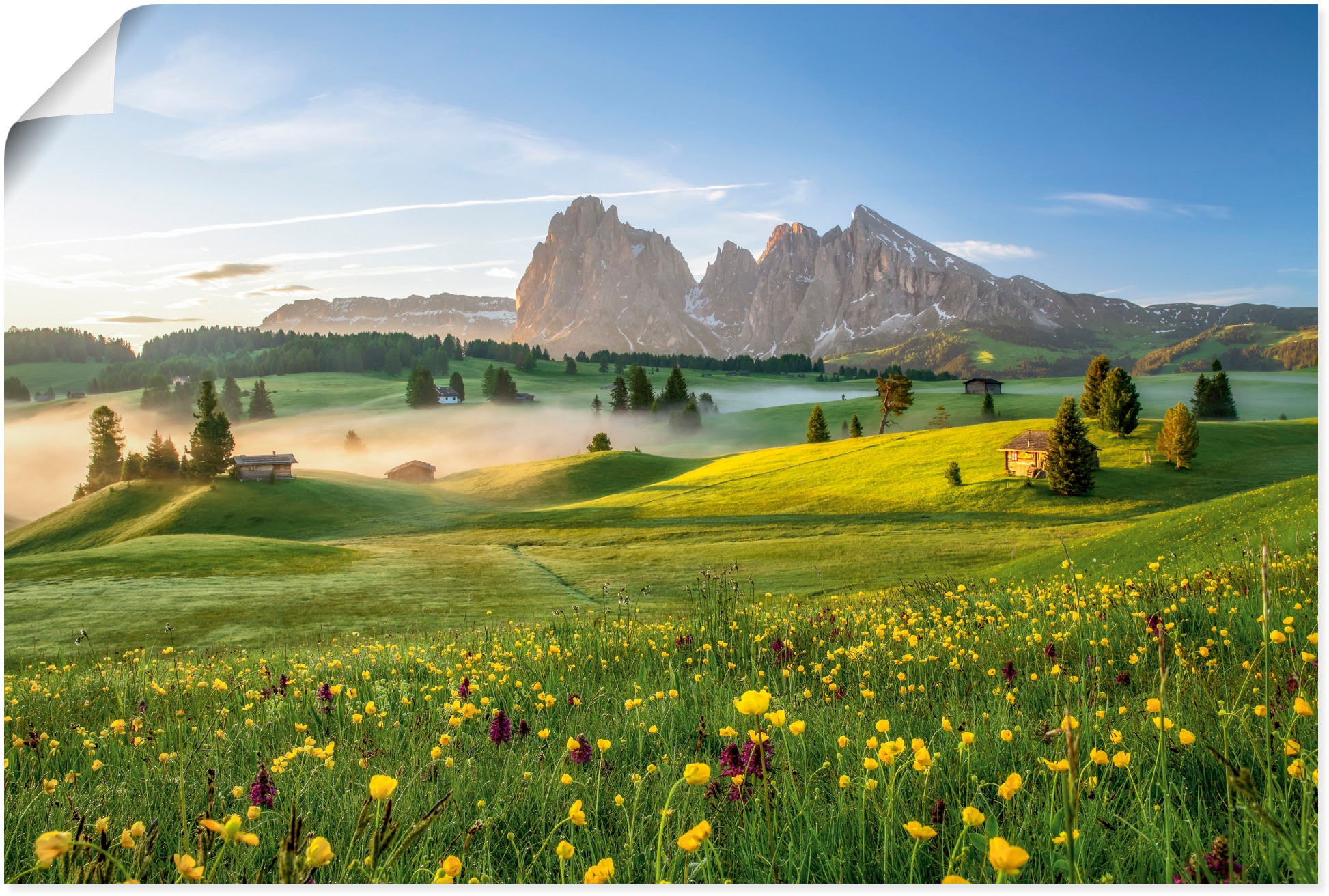 Artland Wandbild »Frühling auf der Seiser Alm«, Berge & Alpenbilder, (1 St. günstig online kaufen