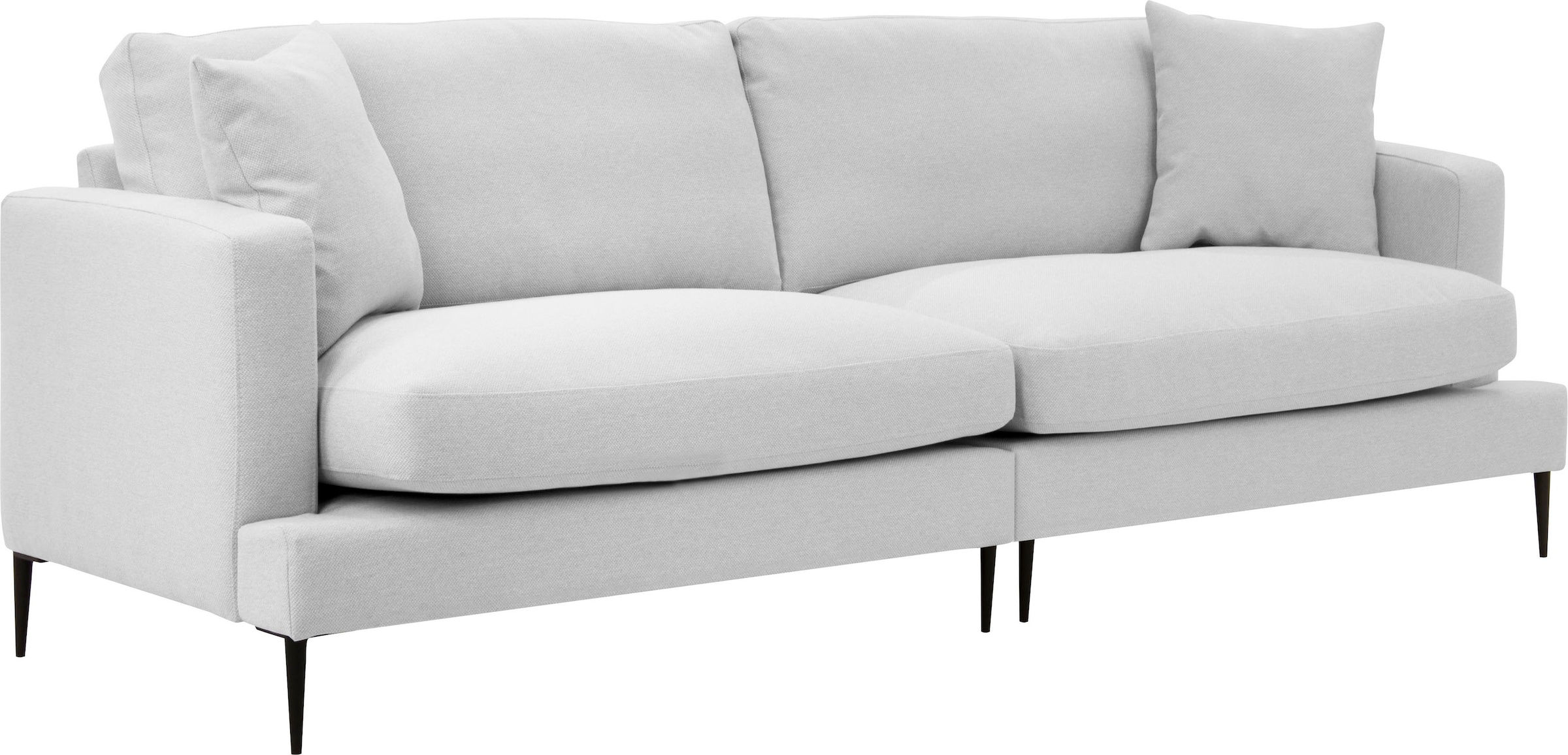 Leonique 2-Sitzer »Cozy elegantes Designsofa, Maße B/T/H: 151/97/80 cm«, mit losen Kissen und Metallbeinen