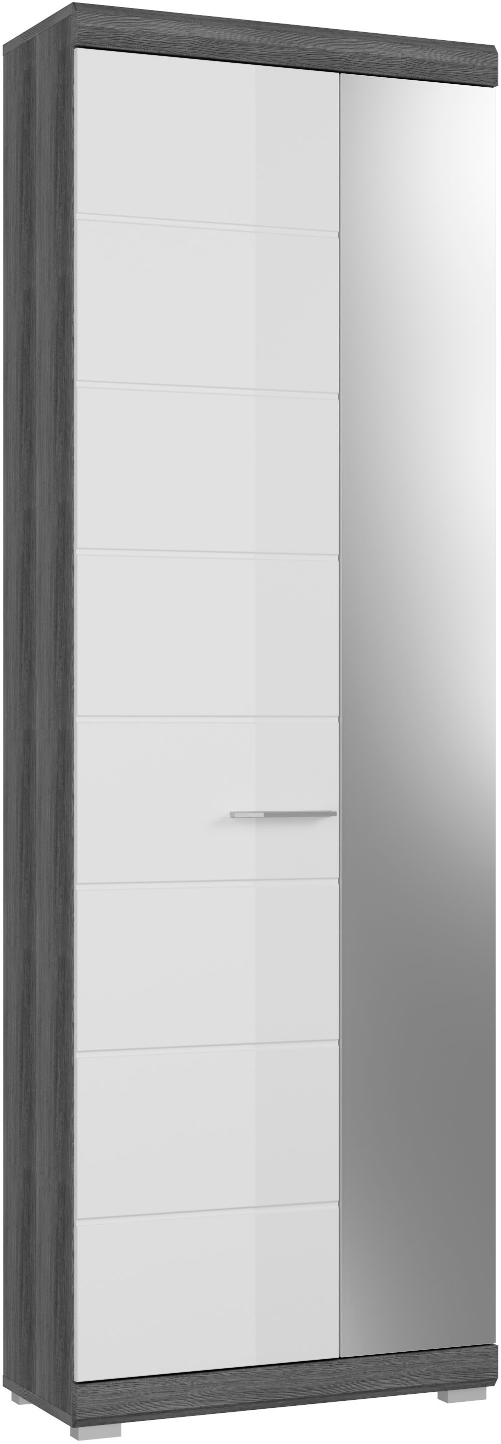 INOSIGN Garderobenschrank »SIENA, Höhe 197cm, 2 Türen, 4 Einlegeböden, ausziehbare Kleiderstange« hochwertige Rillenfräsung in MDF...