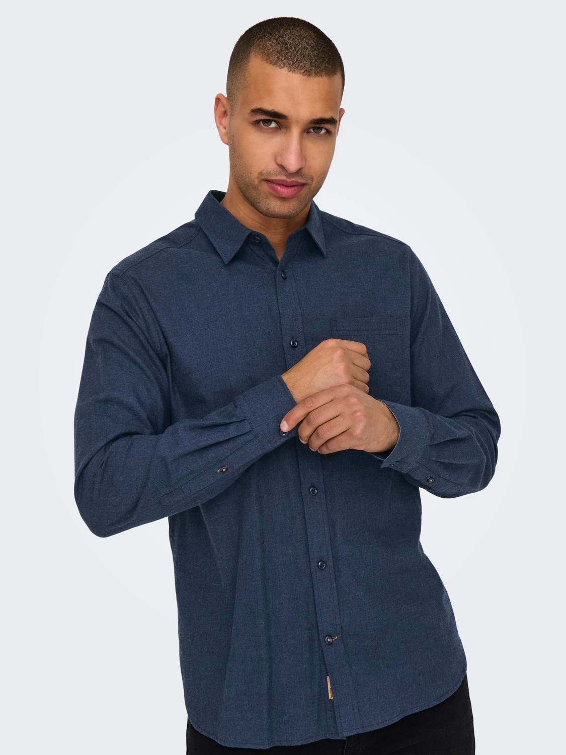 ONLY & SONS Langarmhemd »ONSROAD LIFE REG MELANGE LS SHIRT NOOS«