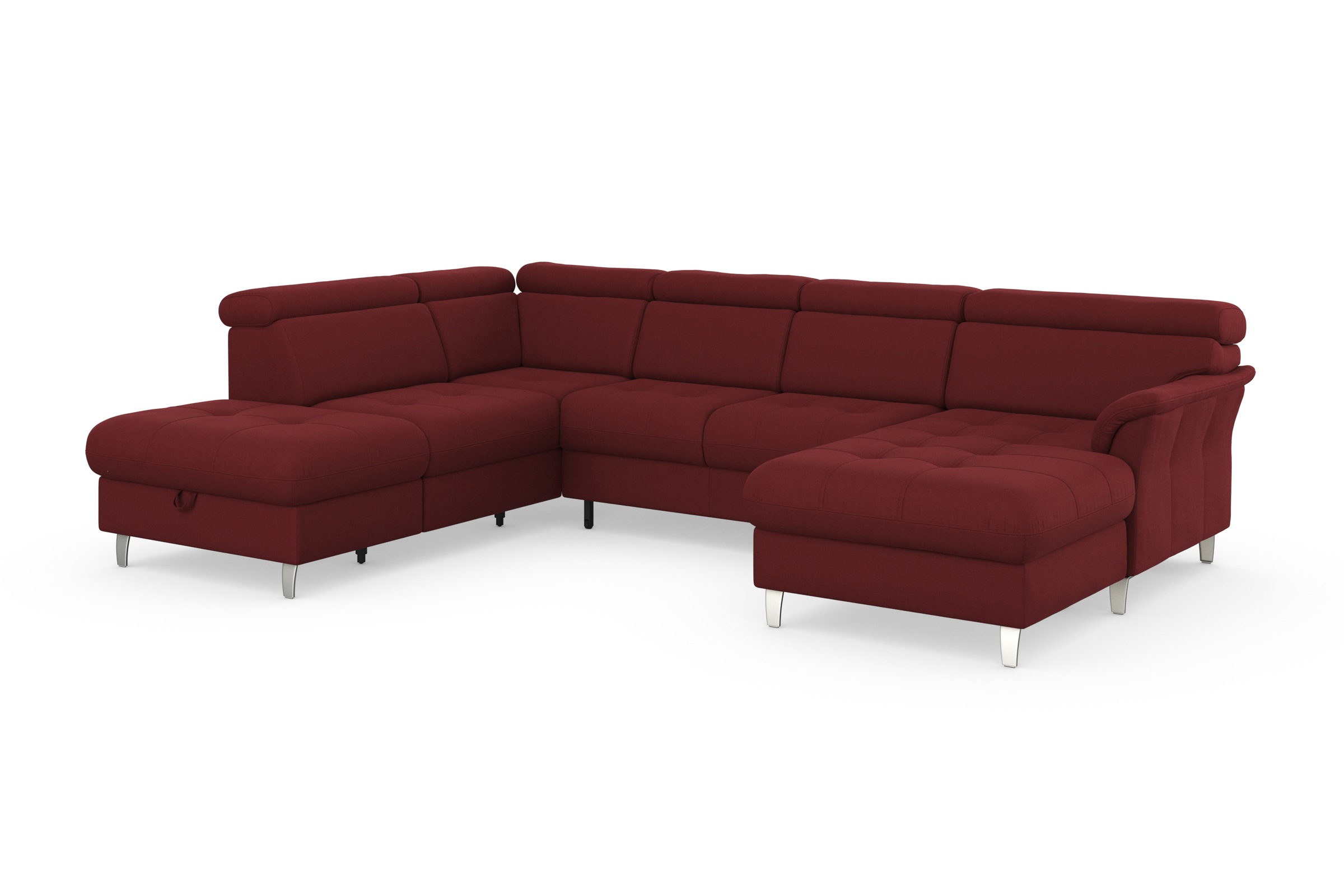 sit&more Wohnlandschaft »Marano U-Form«, inklusive Kopfteilverstellung, wahlweise mit Bettfunktion, Bettkasten