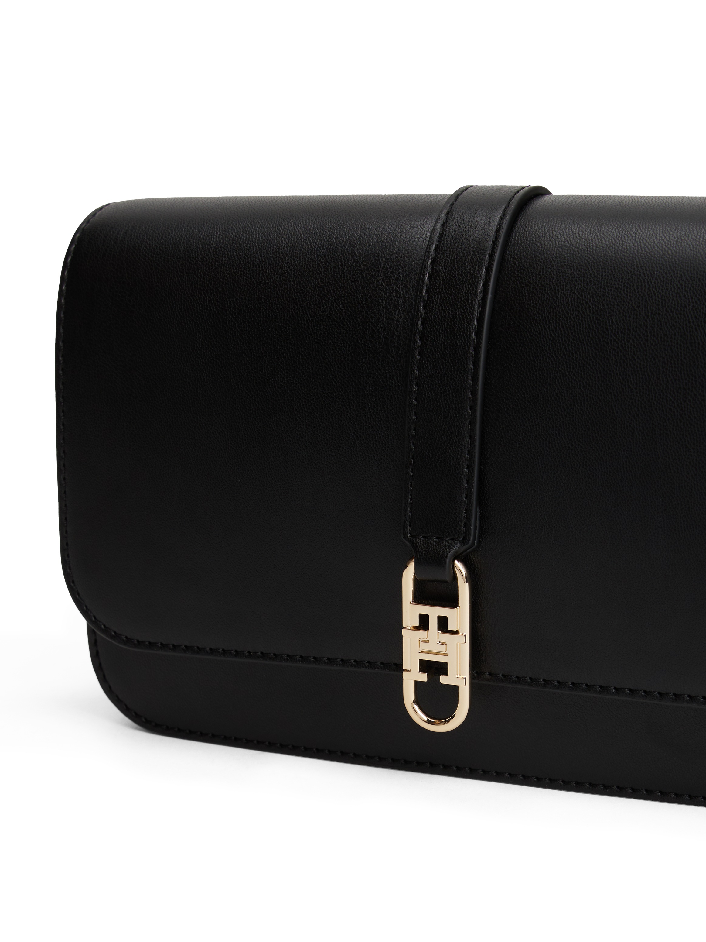 Tommy Hilfiger Umhängetasche »TH LIBRE FLAP CROSSOVER« , Damen Schultertasche, Minibag mit goldfarbenem TH-Schmuckelement