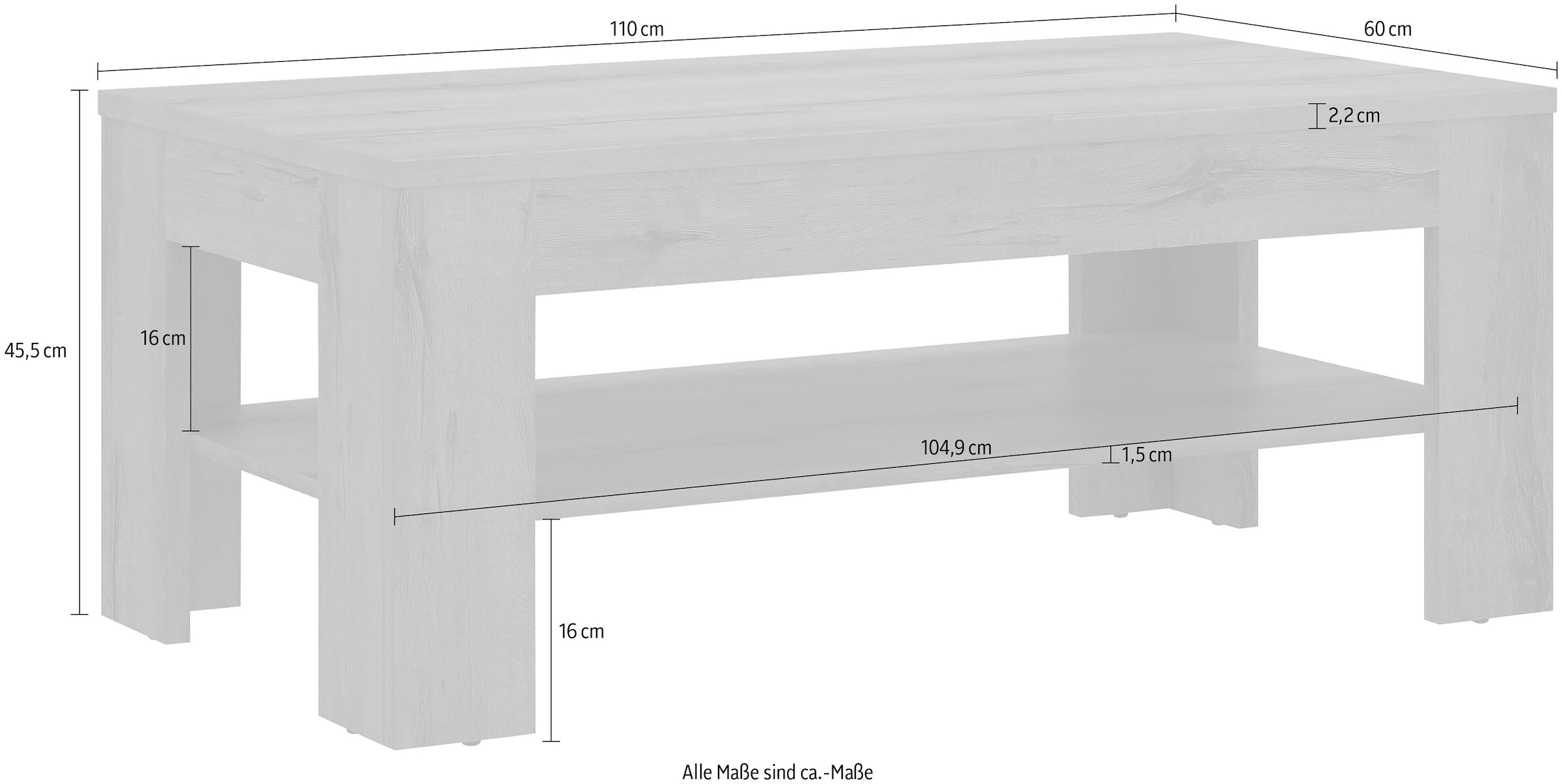 FORTE Couchtisch »Savona«, Breite ca. 110 cm