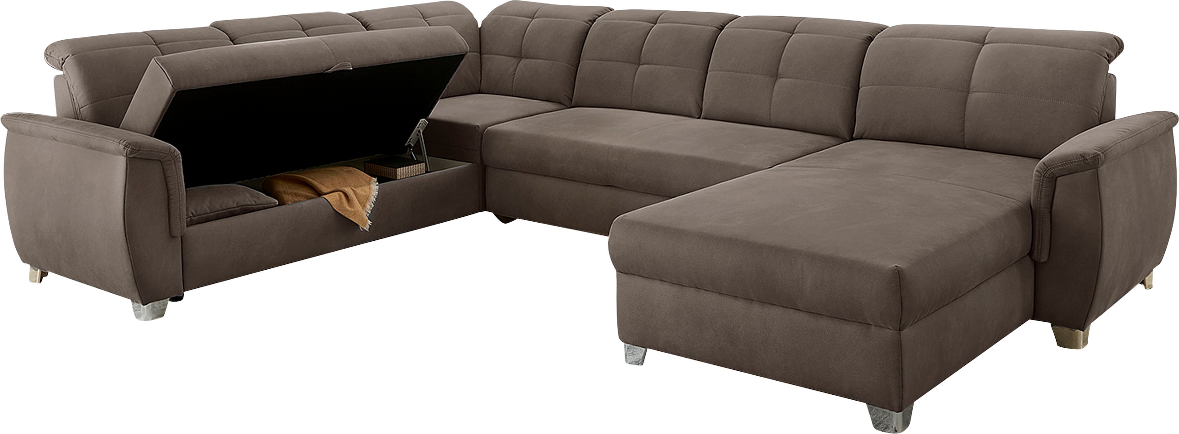Jockenhöfer Gruppe Wohnlandschaft »Livorno U-Form«, mit 7 individuell verstellbaren Kopfteilen, Bett- und Relaxfunktion