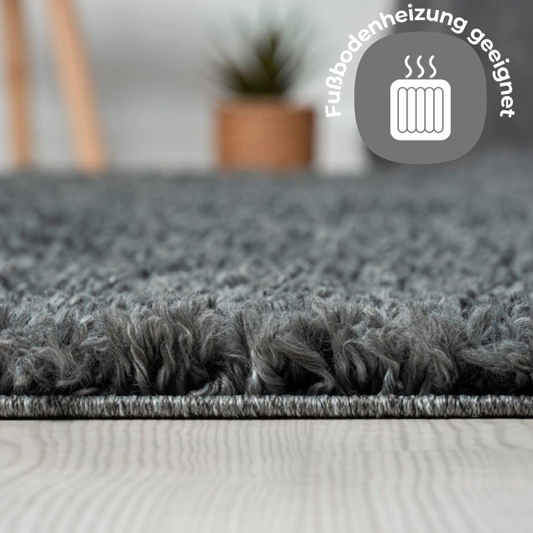 my home Hochflor-Teppich »Banji«, rechteckig, 37 mm Höhe, Uni Farben, weich und flauschig, auch als Läufer & in rund erhältlich