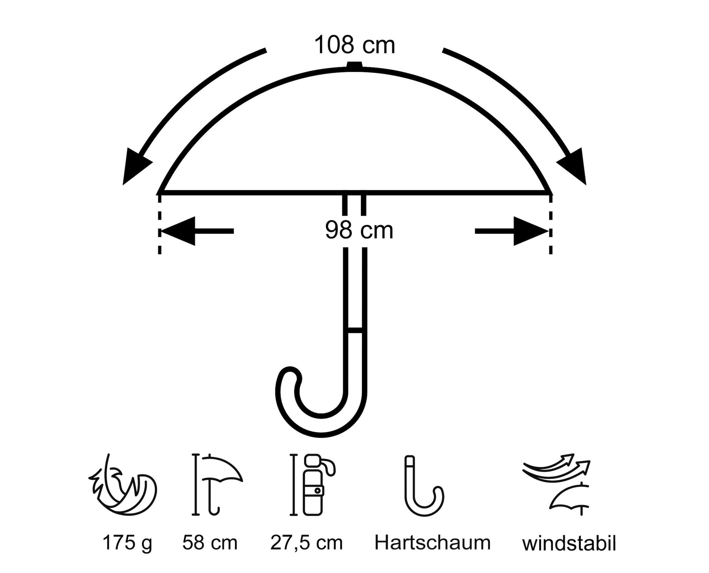 EuroSCHIRM® Taschenregenschirm »light trek® ultra, marine«, besonders leicht, kompakte Größe