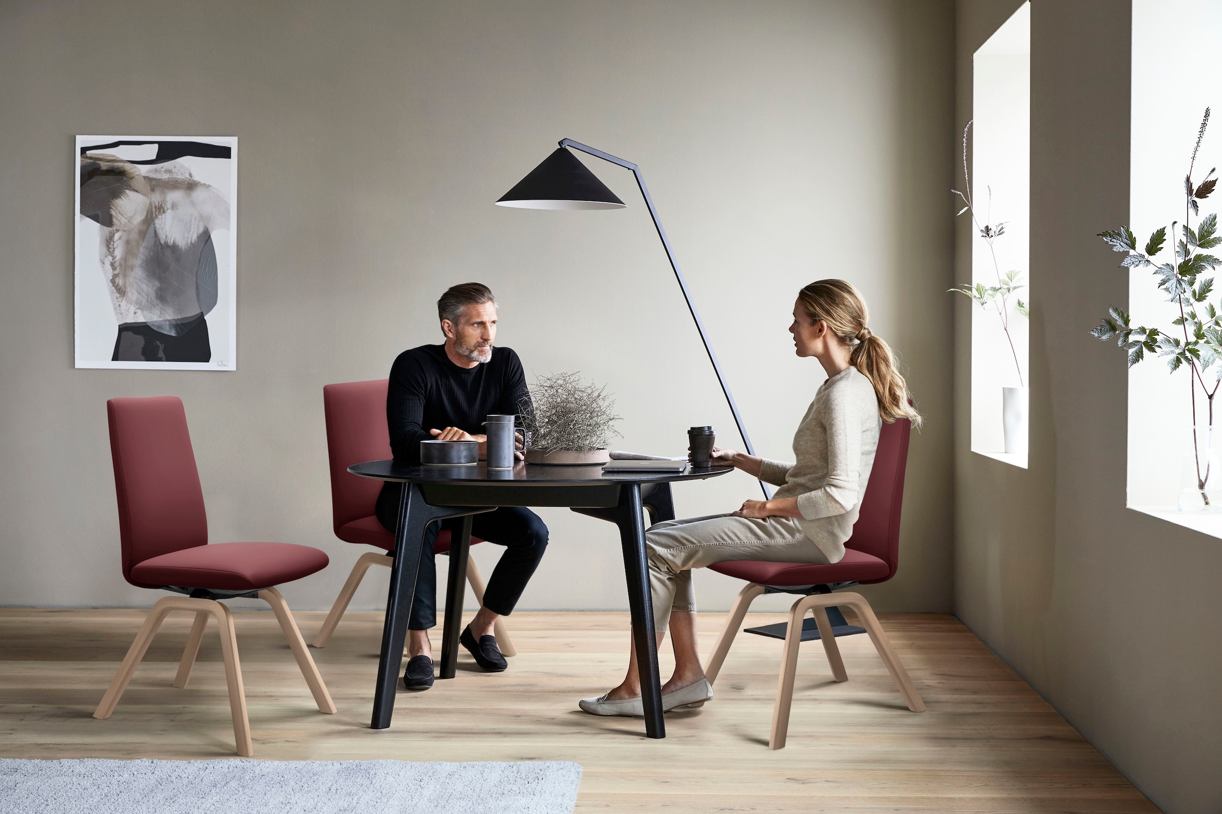Stressless® Polsterstuhl »Laurel«, Leder BATICK, Low Back, Größe L, mit schräggestellten Beinen in Schwarz