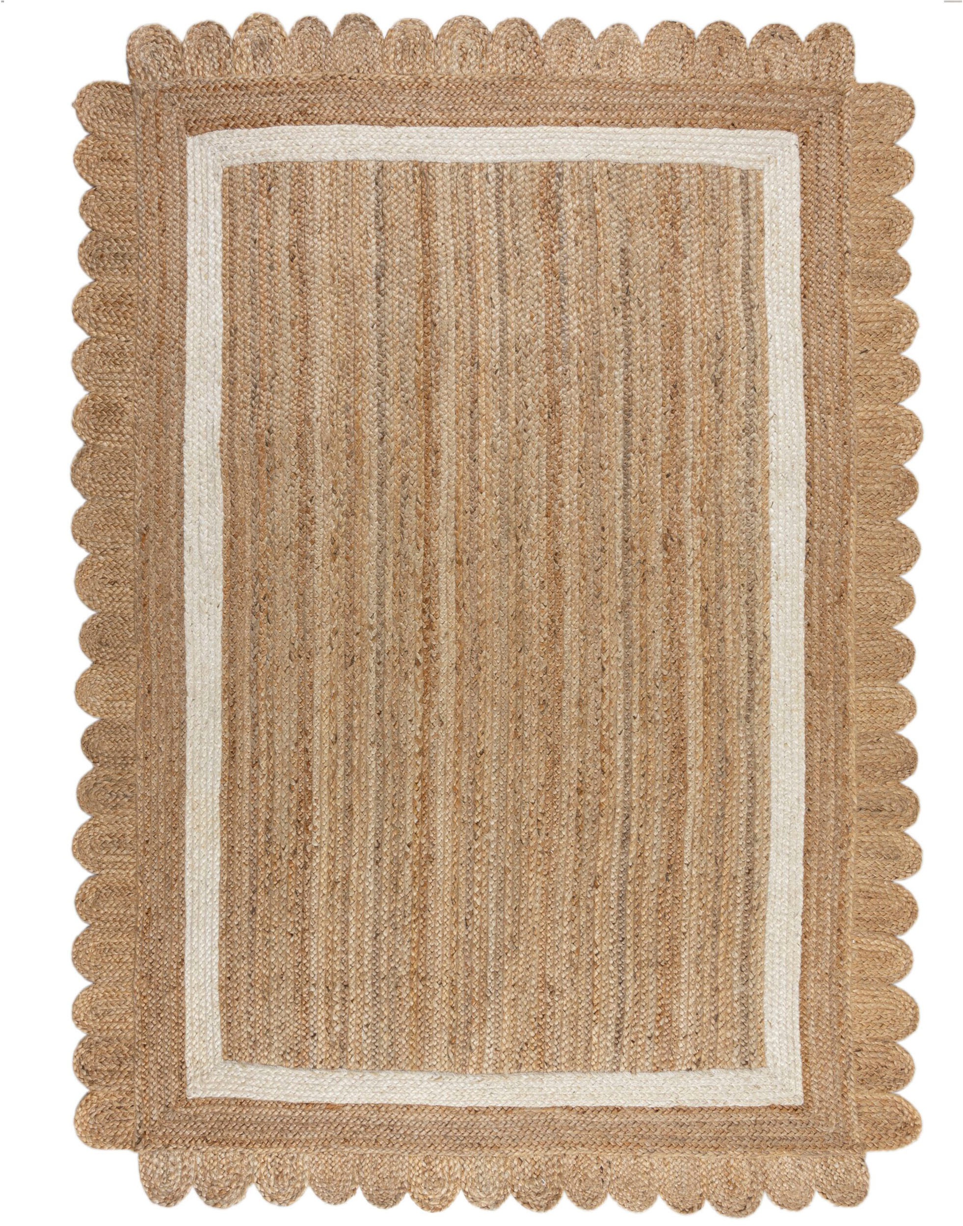 FLAIR RUGS Teppich »Grace aus Jute mit Muschelrandsaum«, rechteckig, 4 mm H günstig online kaufen