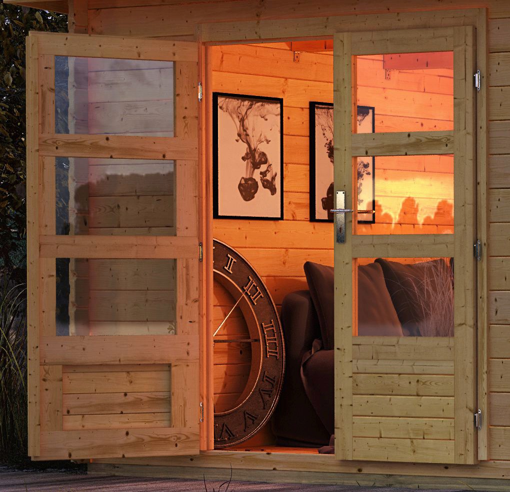 Karibu Gartenhaus »Perlsee 5«, (Set), mit Anbaudach