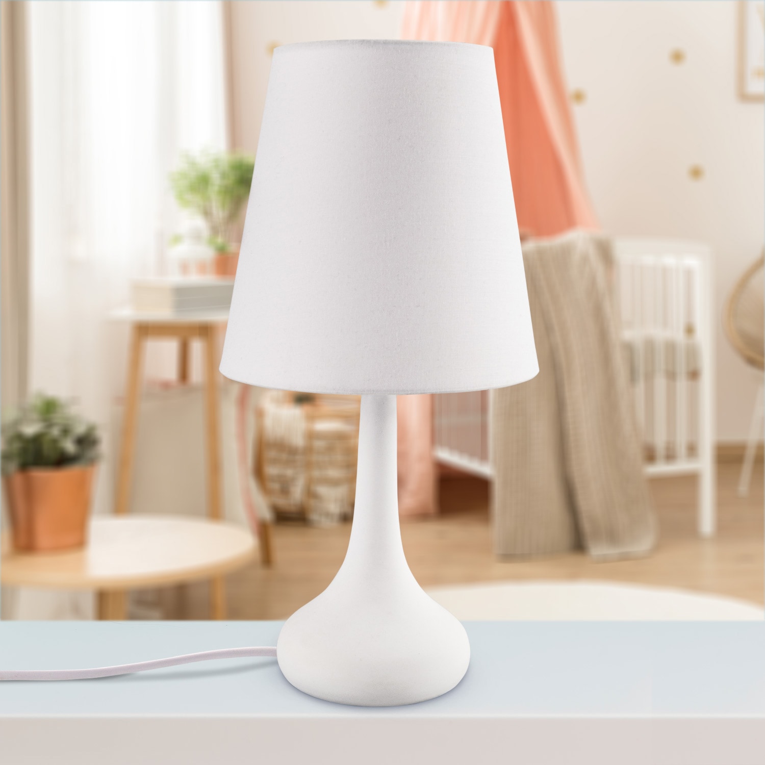 Paco Home Tischleuchte »HELA«, 1 flammig, Leuchtmittel E14 | ohne Leuchtmittel, LED E14 Lampe, Tischleuchte Für Kinderzimmer u. Wohnzimmer Modern