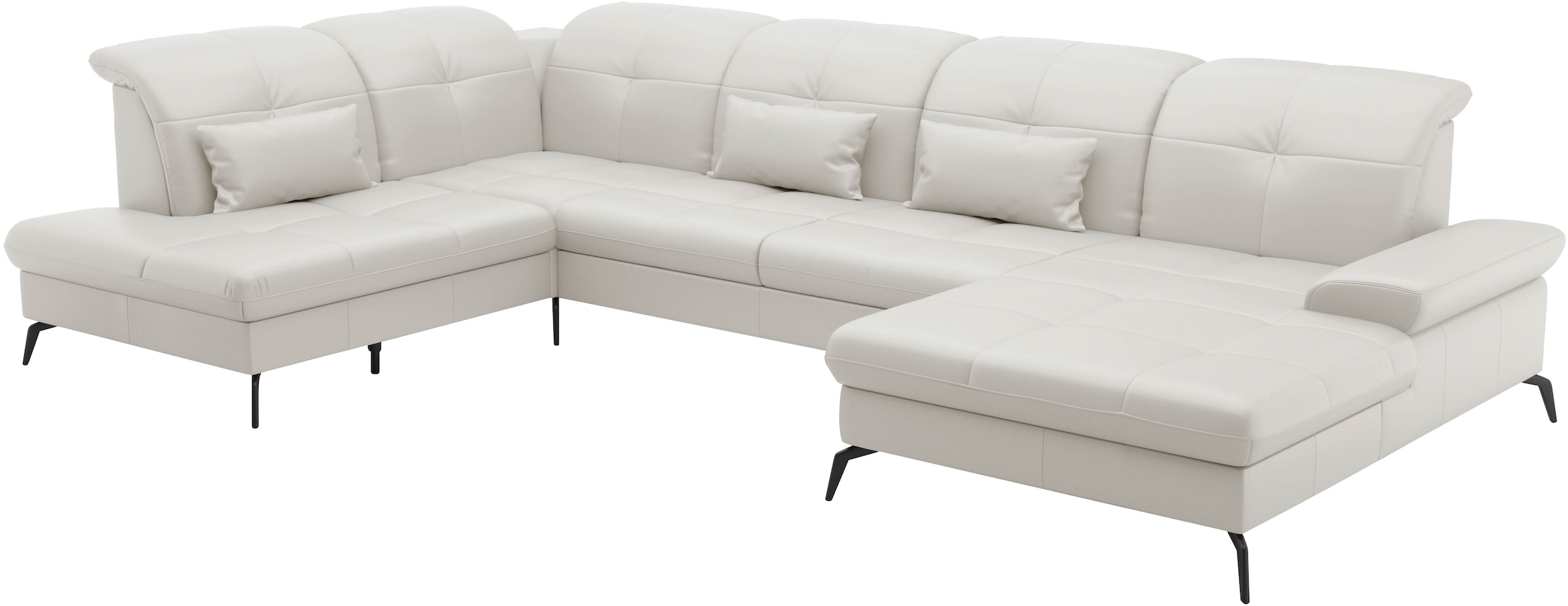 sit&more Wohnlandschaft »Amica, U-Form, inkl. Sitztiefenverstellung und Armteilverstellung«, wahlweise mit Kopfteilverstellung, Bettfunktion und Bettkasten