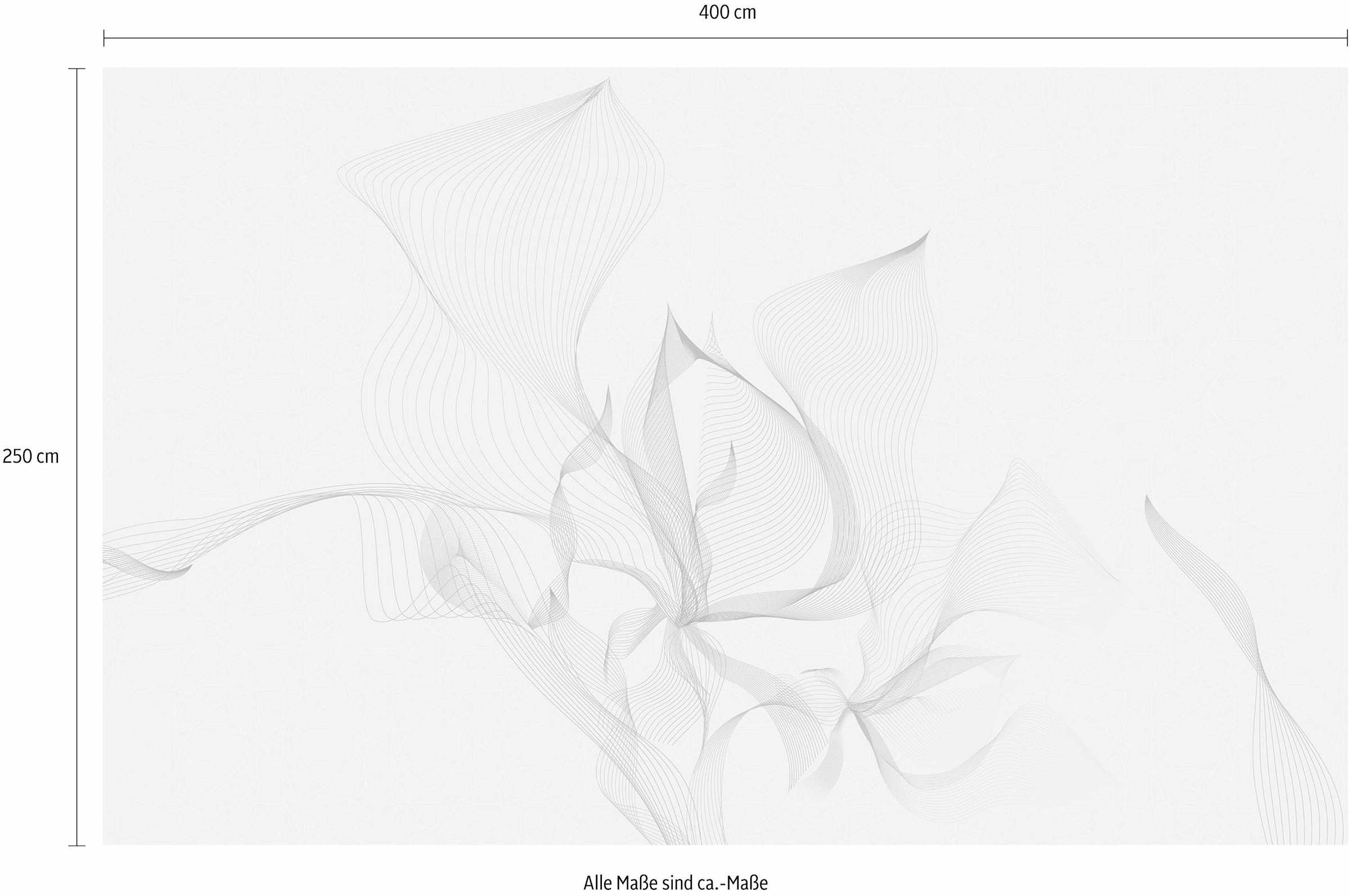 Komar Vliestapete »Digitaldruck Vlies - Spring Leaves - Größe 400 x 250 cm«, bedruckt, Wohnzimmer, Schlafzimmer